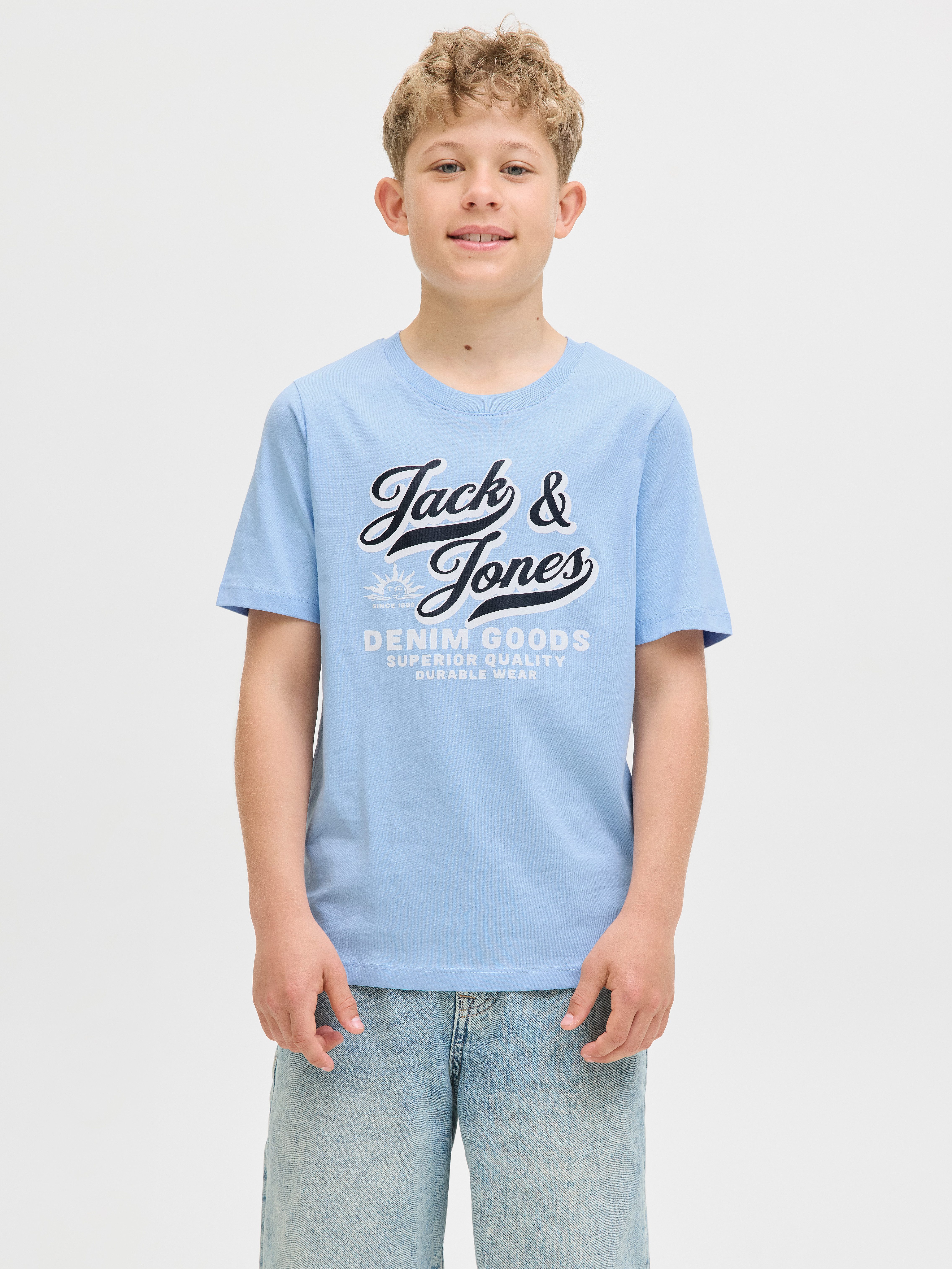 Jack & Jones Junior T-shirt JJELOGO TEE SS 2 COL AW25 2PK MP JNR (set, 2-delig)
