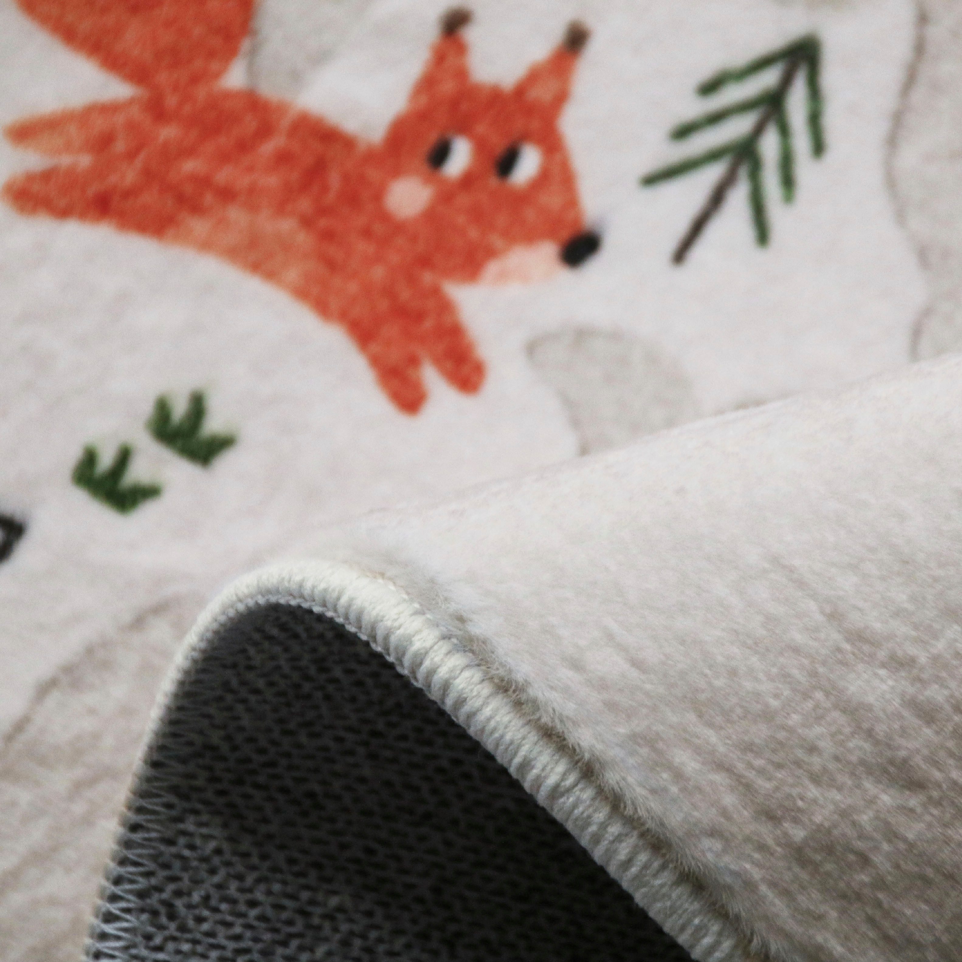 my home Kindervloerkleed Wereldkaart Dieren, zacht, modern ontwerp, kinderkamer, 2 kleurvarianten