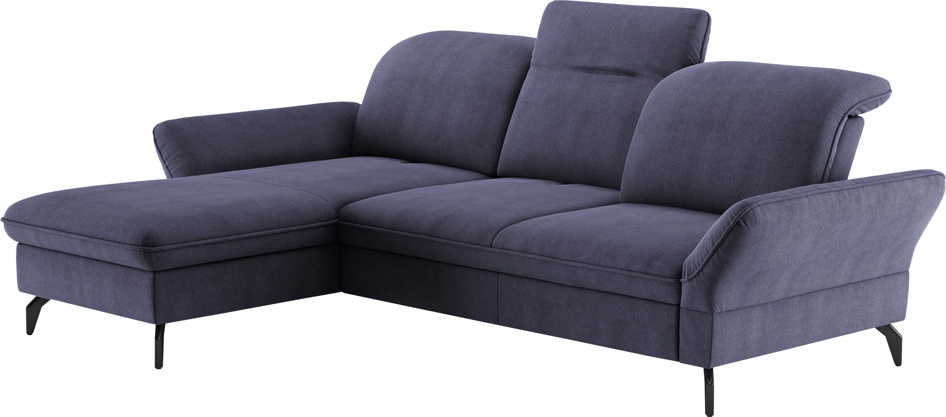sit&more Hoekbank Leandro L-vorm Naar keuze met bed, hoofdbord en armleuningfunctie, en bedkist