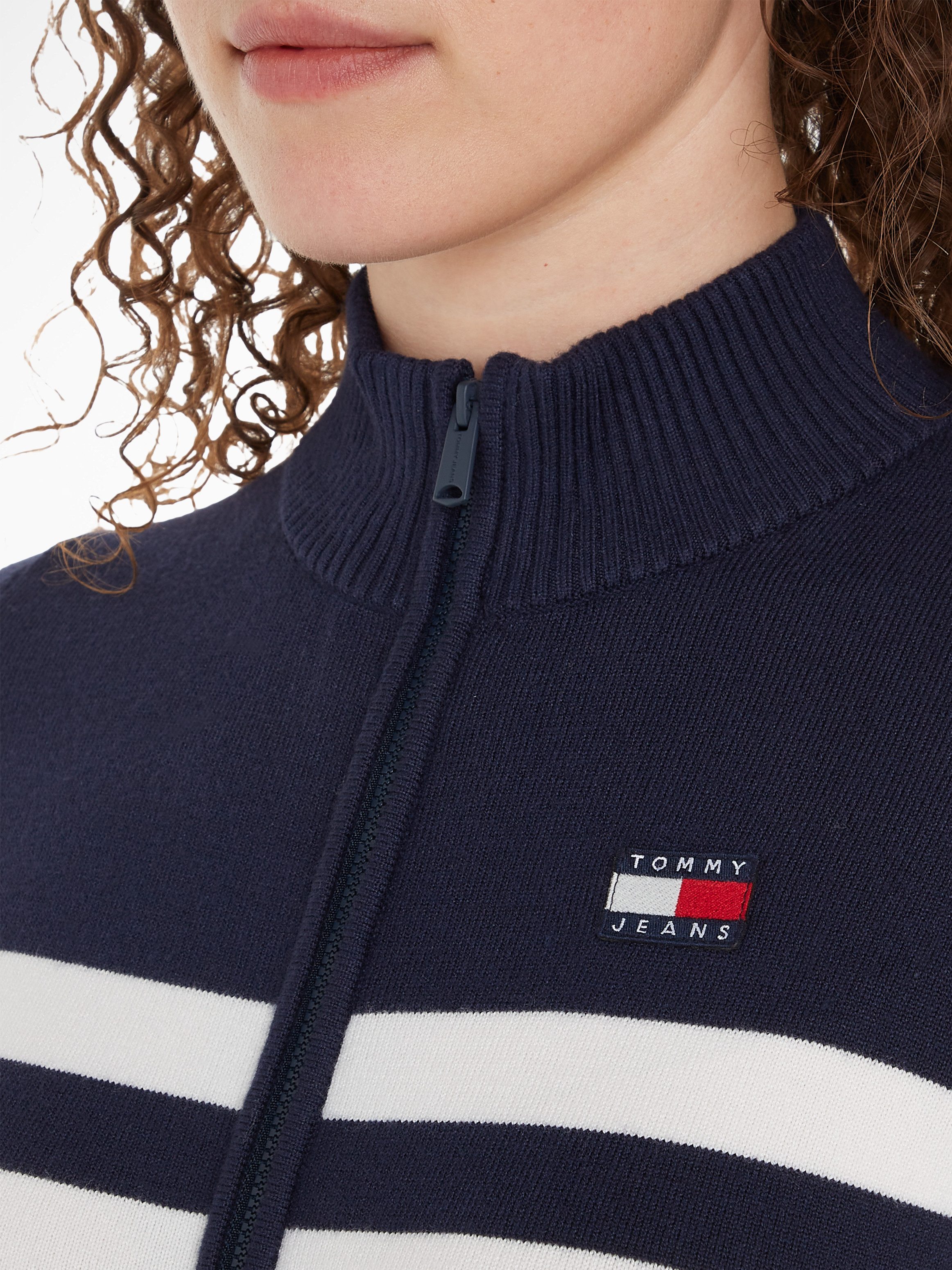 TOMMY JEANS Sweatjurk TJW STRIPE MIDI SWEATER DRESS