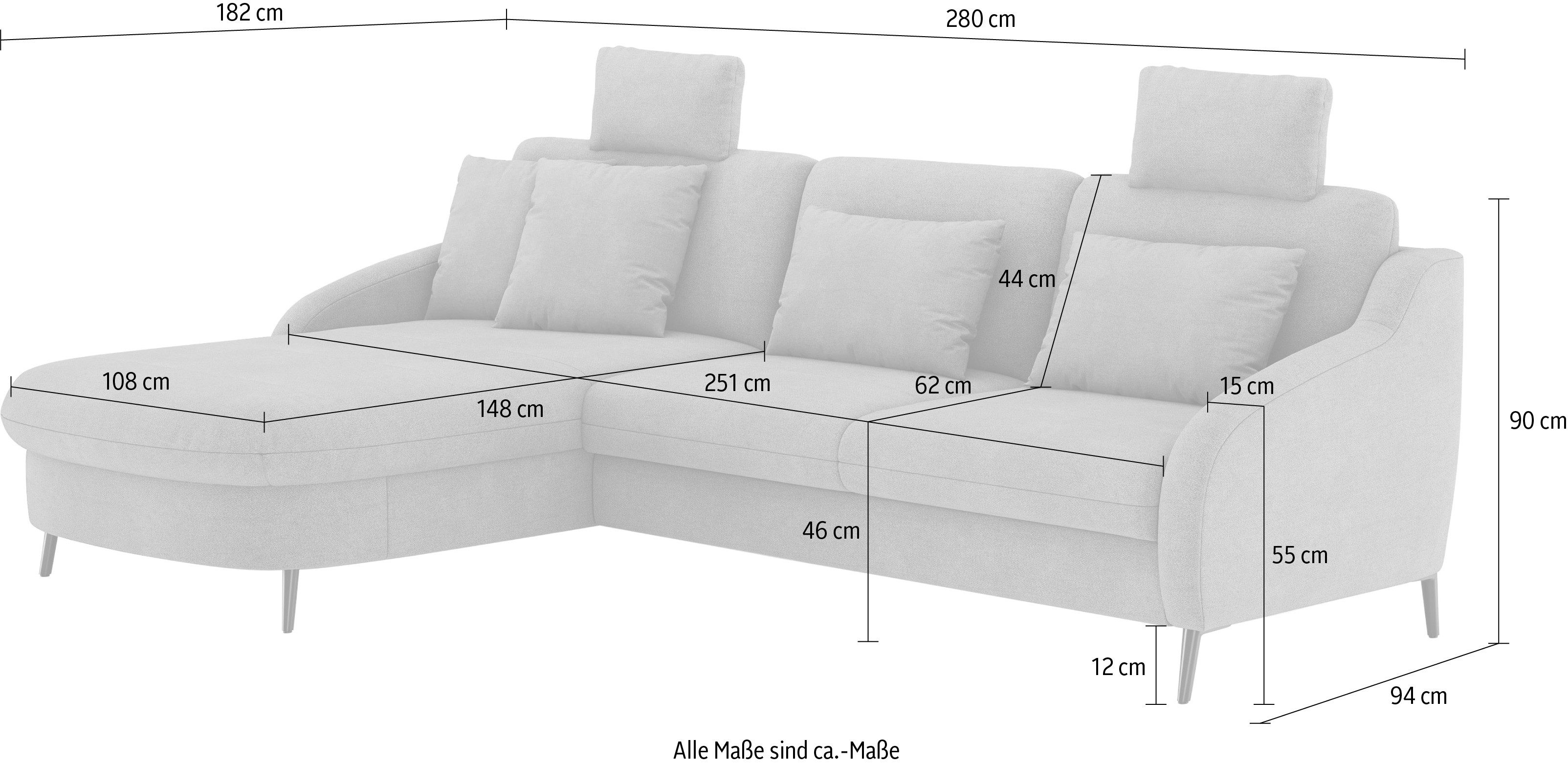 sit&more Hoekbank Soul L-vorm optioneel met bedfunctie en bedlade of lade