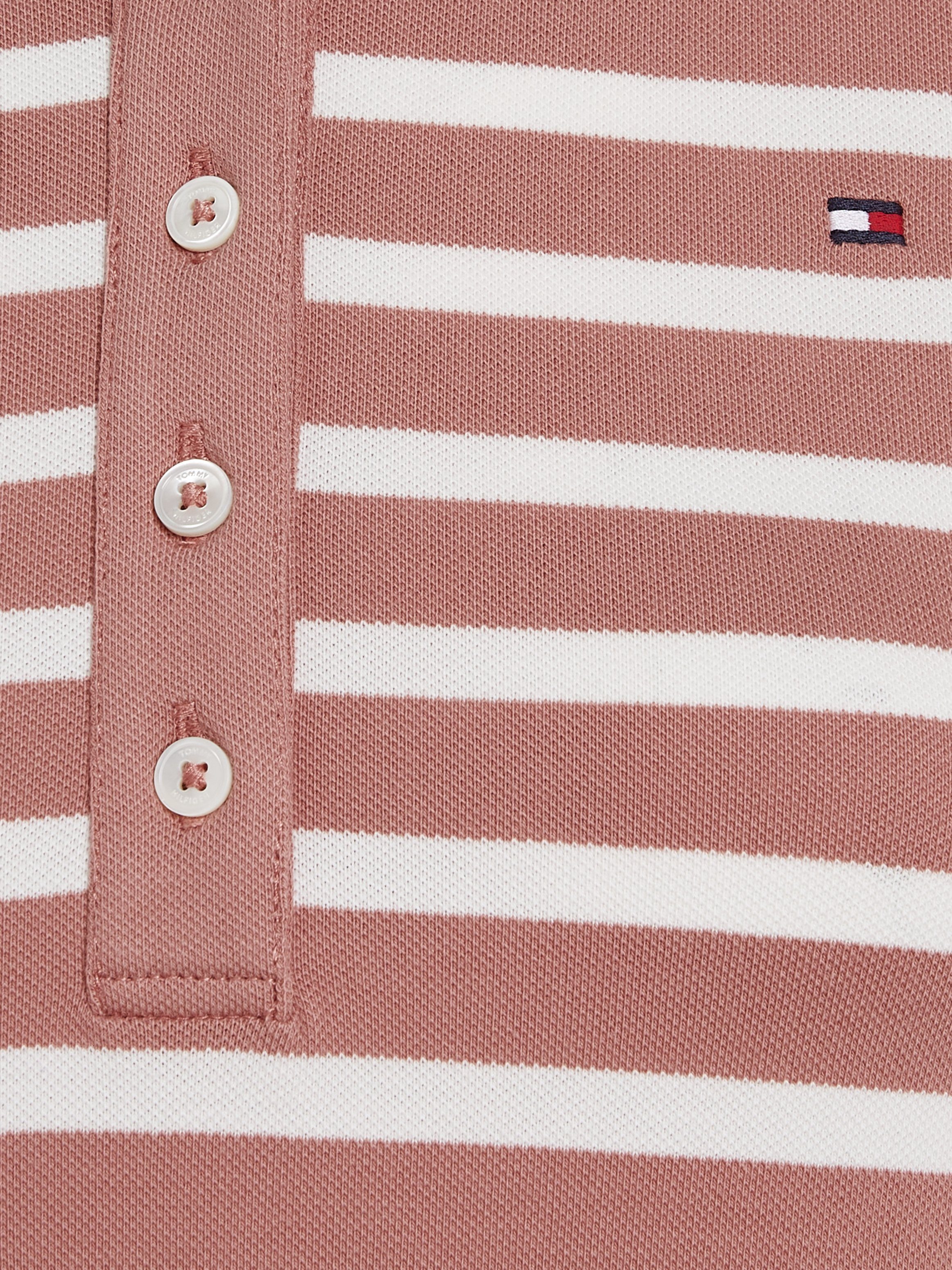 Tommy Hilfiger Poloshirt 1985 SLIM PIQUE STRIPE POLO SS met discreet geborduurd tommy hilfiger logo