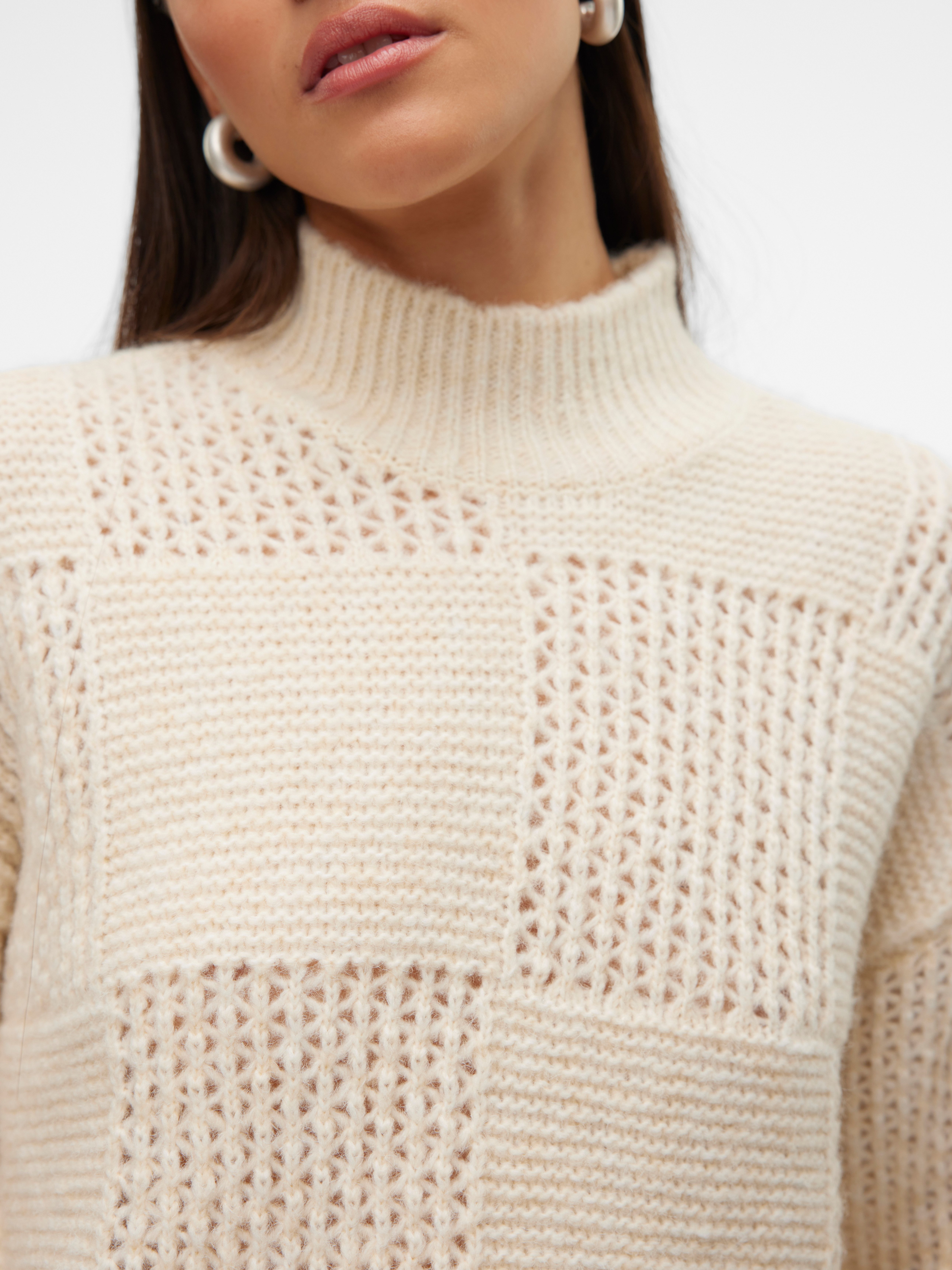 Vero Moda Gebreide trui VMMOON LS HIGHNECK PULLOVER GA BF