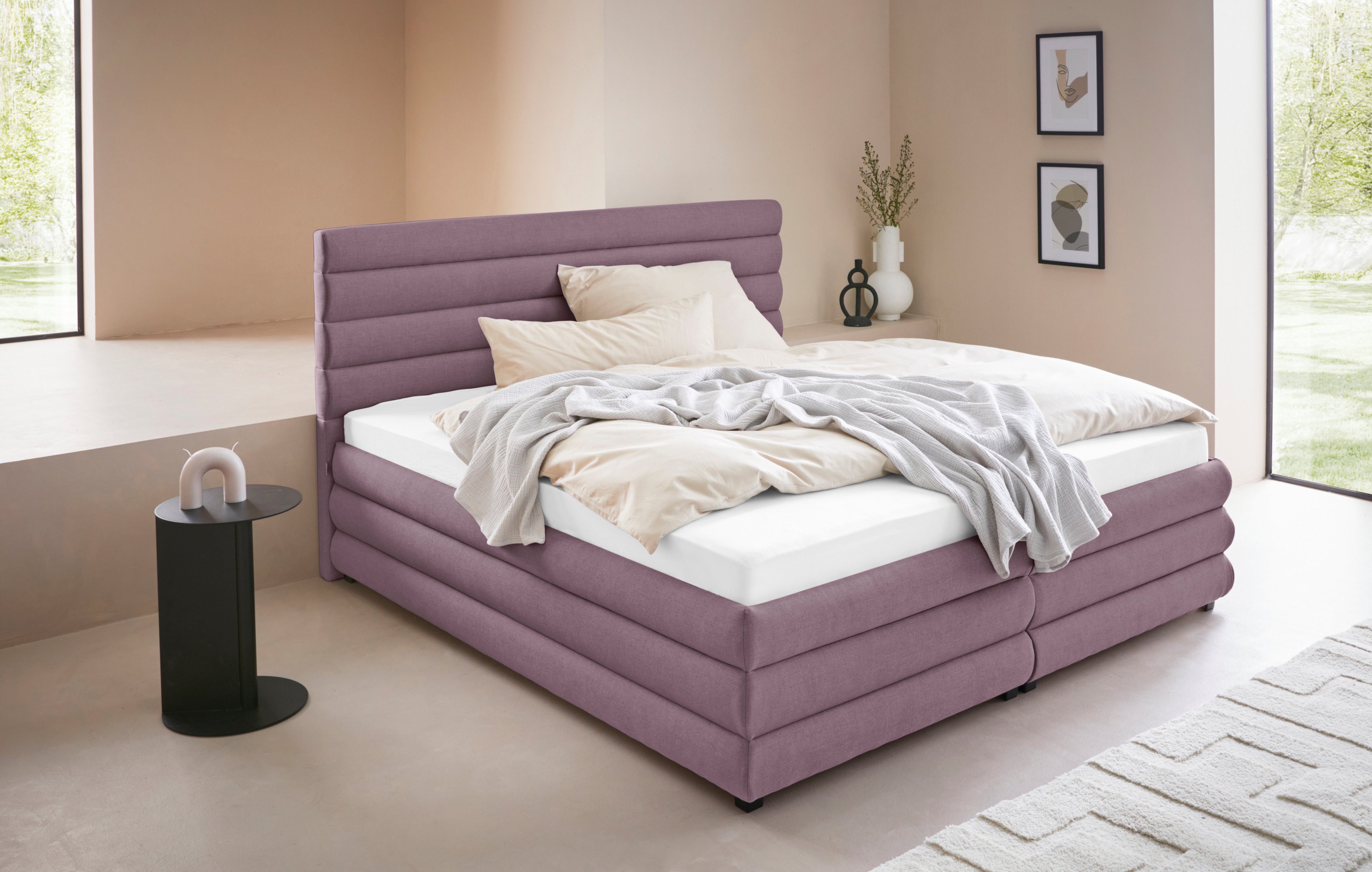 LeGer Home by Lena Gercke Gestoffeerd bed Maylis naar keuze met en zonder matras en lattenbodem, ook in 200 cm breedte bedden roze