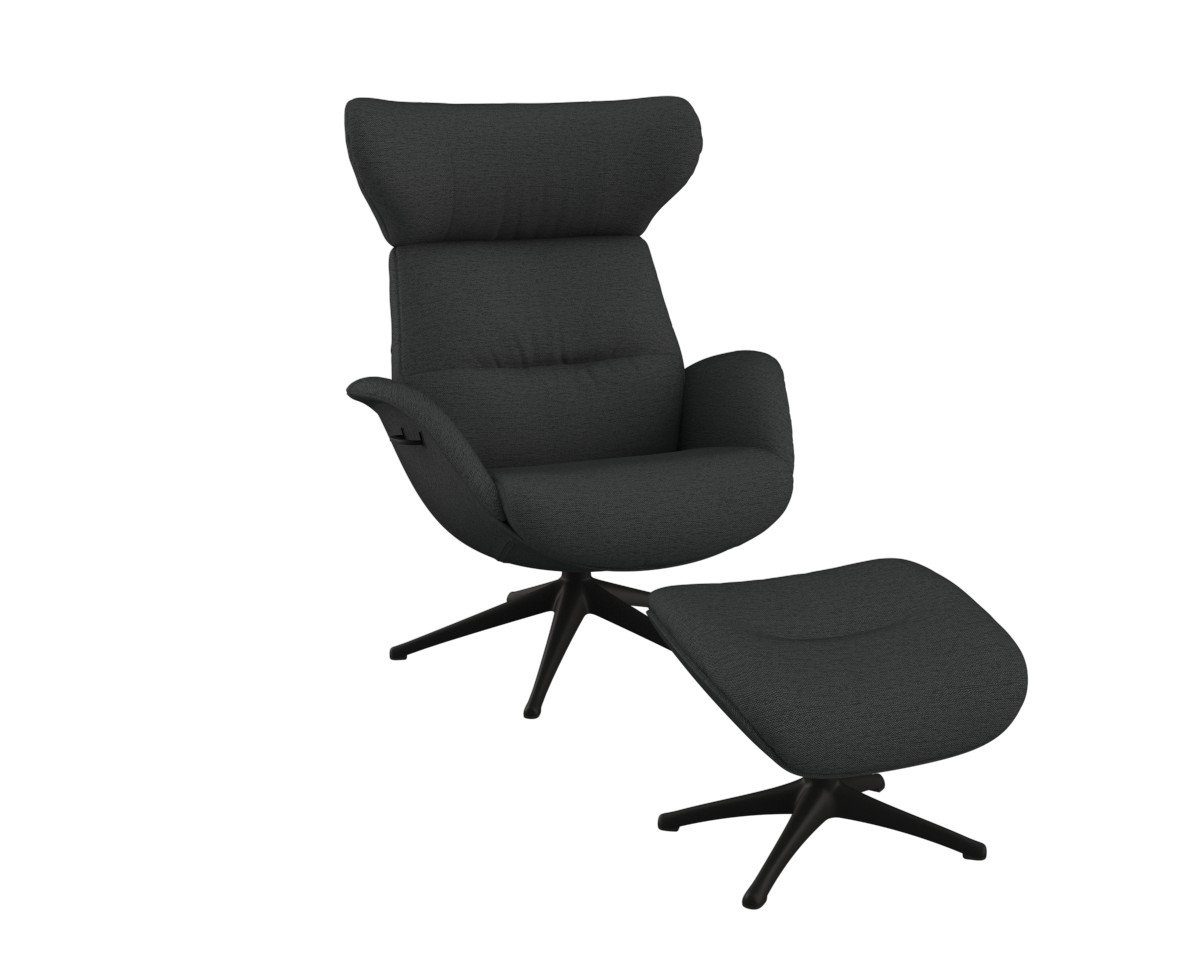 FLEXLUX Relaxfauteuil Relaxchairs More Eersteklas comfort, rug- en hoofdsteunverstelling, draaibaar, zwarte voet