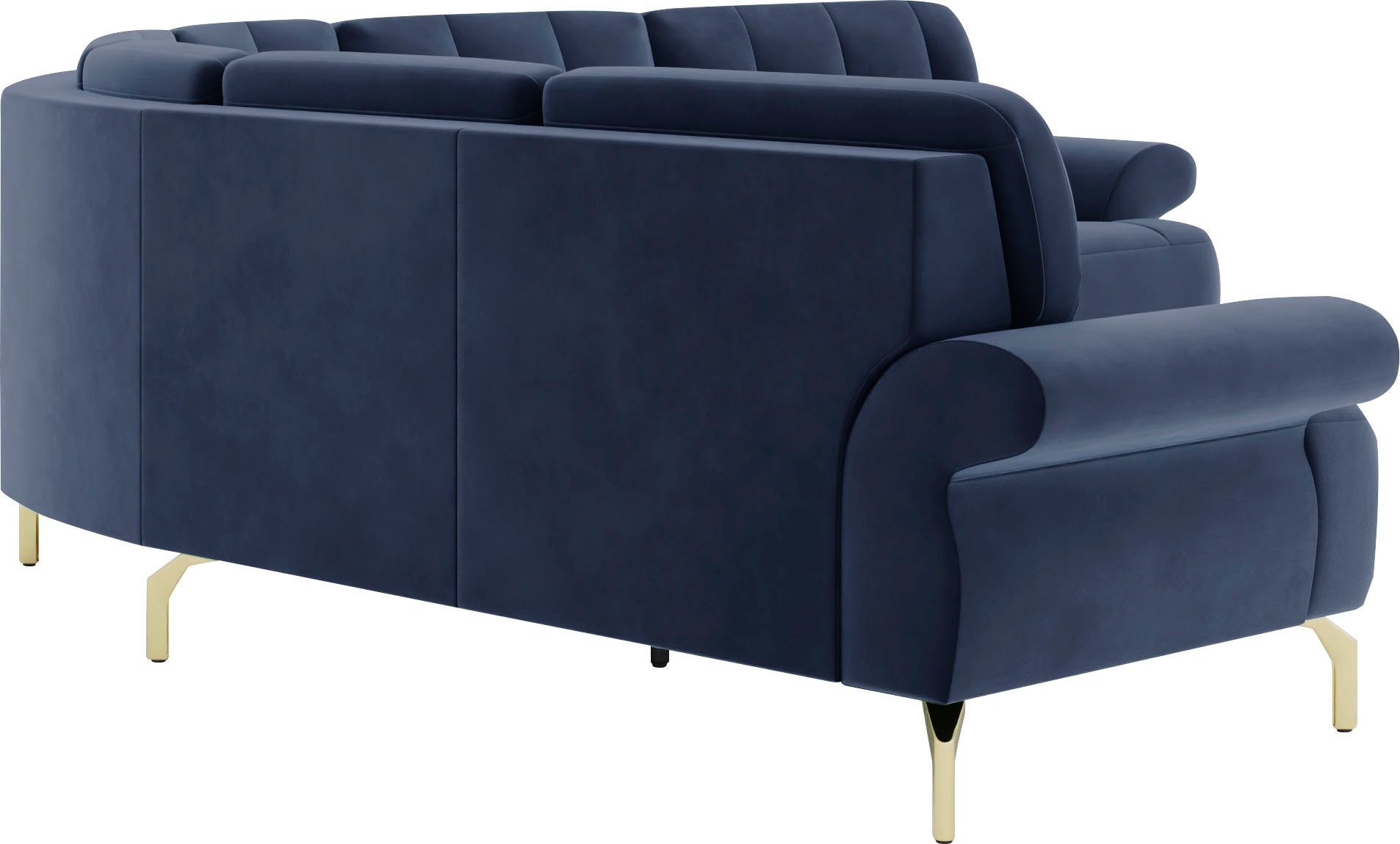 sit&more Hoekbank Orient 1 L-vorm inclusief 4 sierkussens met strassteentjes, goudkleurige metalen poten