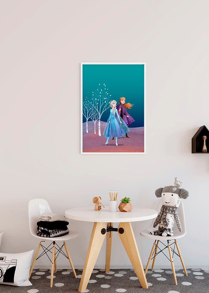 Komar Wanddecoratie Frozen Sisters Wanddecoratie voor de kinderkamer - zonder lijst (1 stuk)
