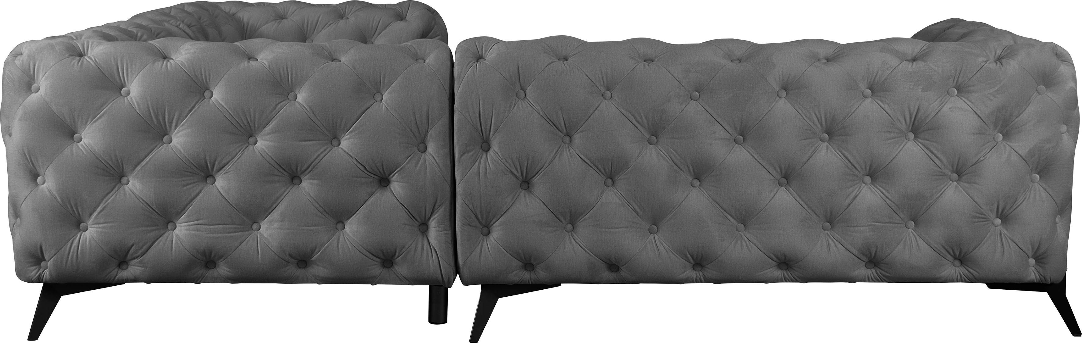Leonique Chesterfield-bank Amaury L-vorm Chesterfield-look, bxd elk 262 cm, kleur van de poten ter keuze