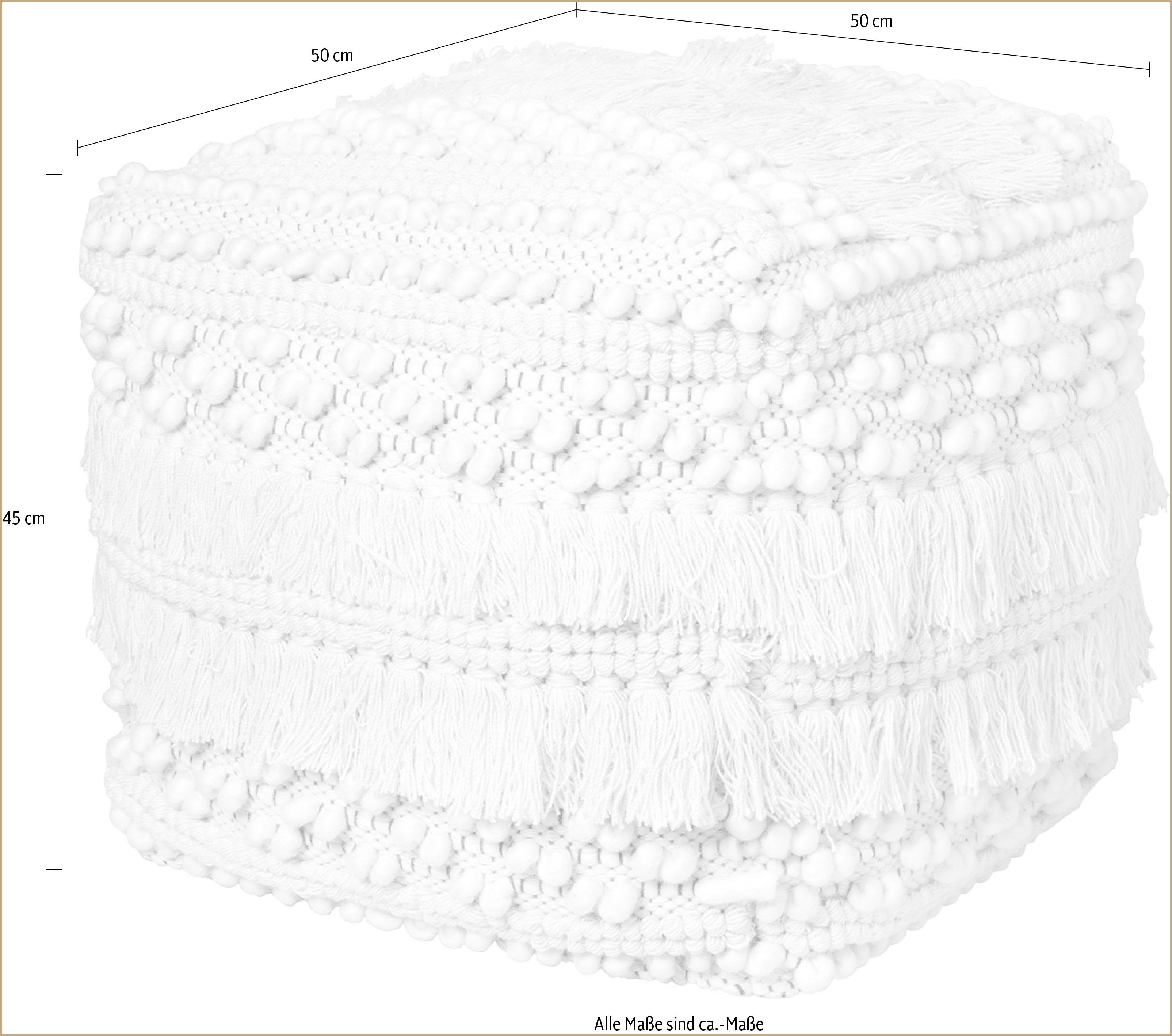 Kayoom Poef Bohist 325 50 cm x 50 cm handgemaakt, uniek, zeer goed te combineren, veelzijdig in gebruik (1 stuk)