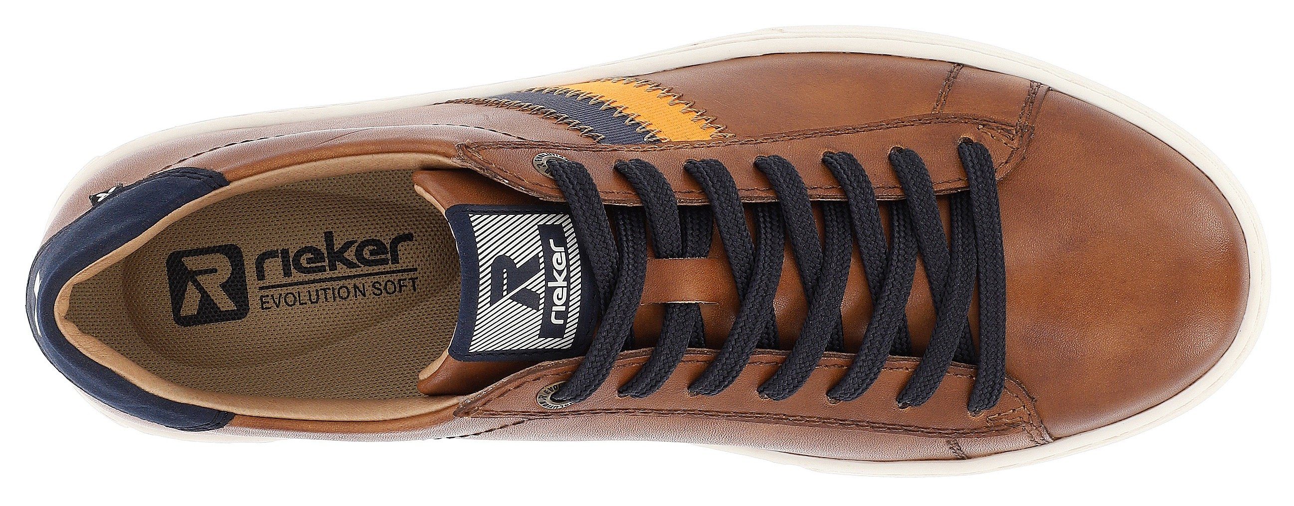 RIEKER Sport Sneakers met leren binnenvoering, vrijetijdsschoen, lage schoen, veterschoen