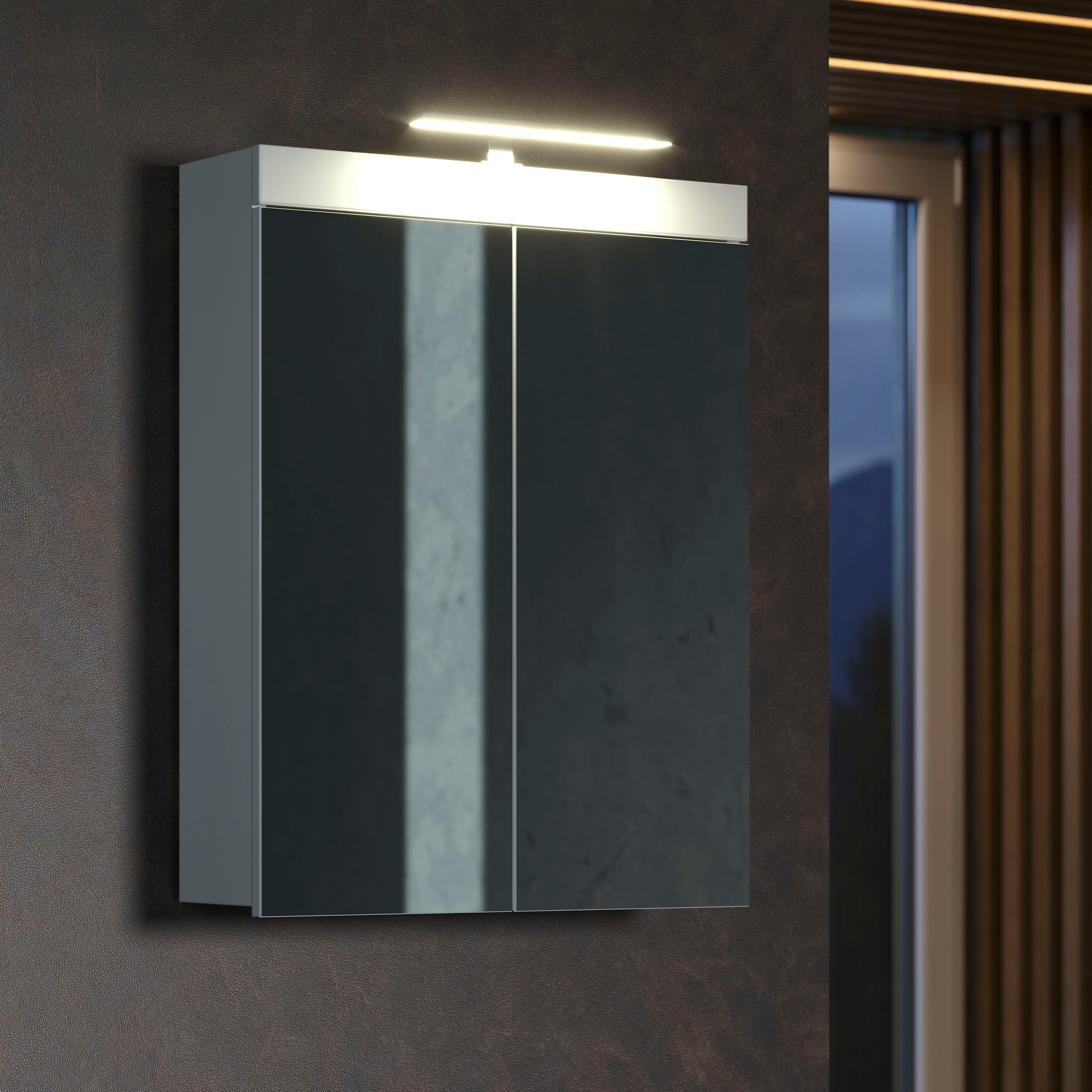 INOSIGN Spiegelkast Avena Badkamerkast optioneel met LED-verlichting - (B/D/H) 60/17/77 cm