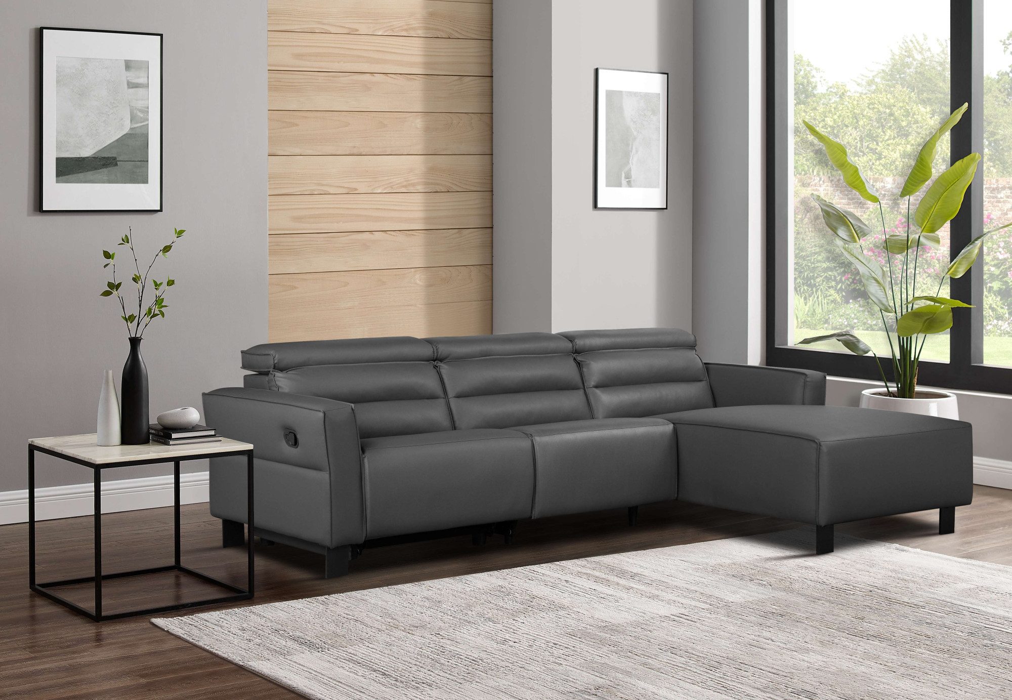Places of Style Hoekbank Carpari, L-vorm, 263 cm, handmatige of elektrische relaxfunctie