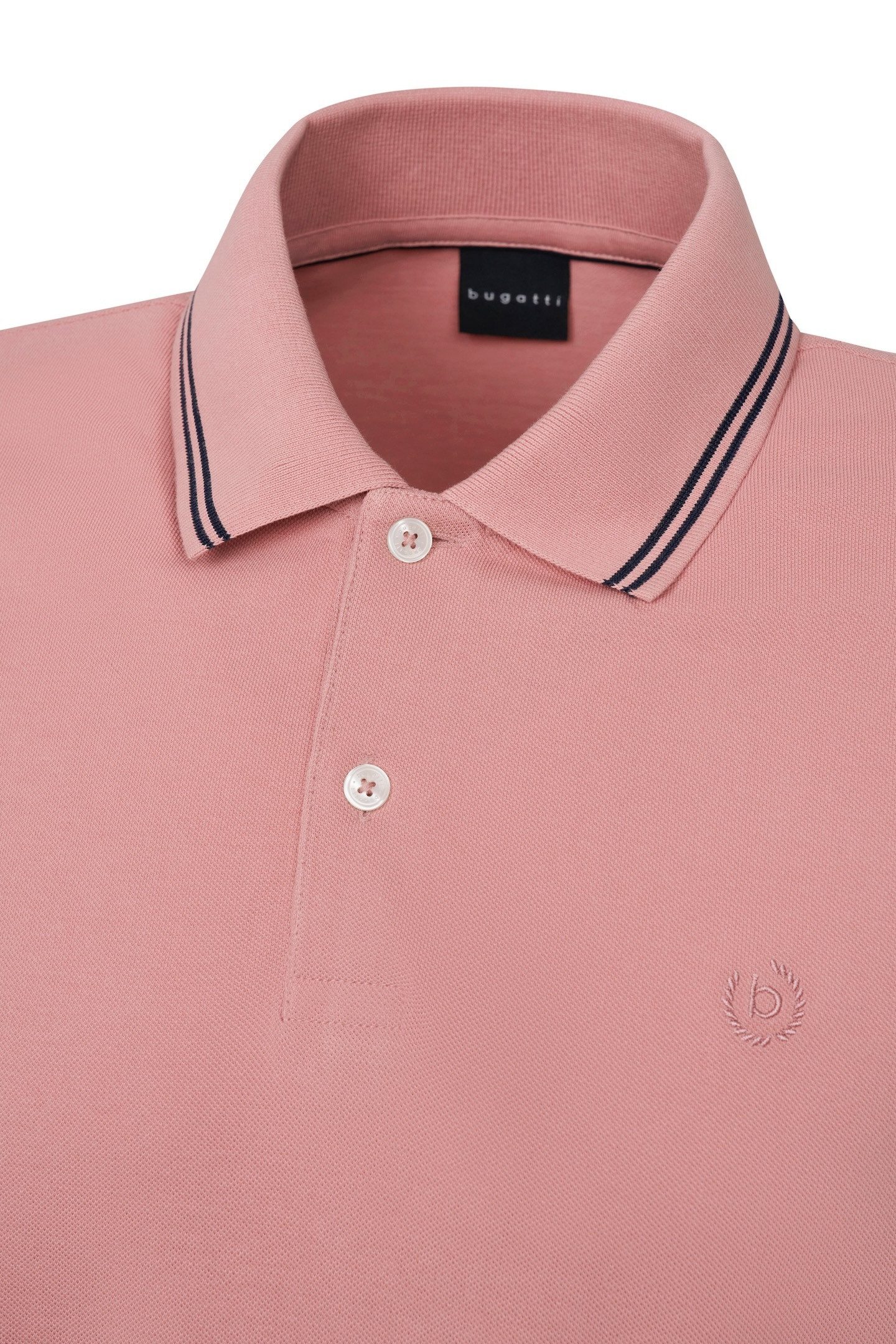 Bugatti Poloshirt met contraststrepen en borstborduursel
