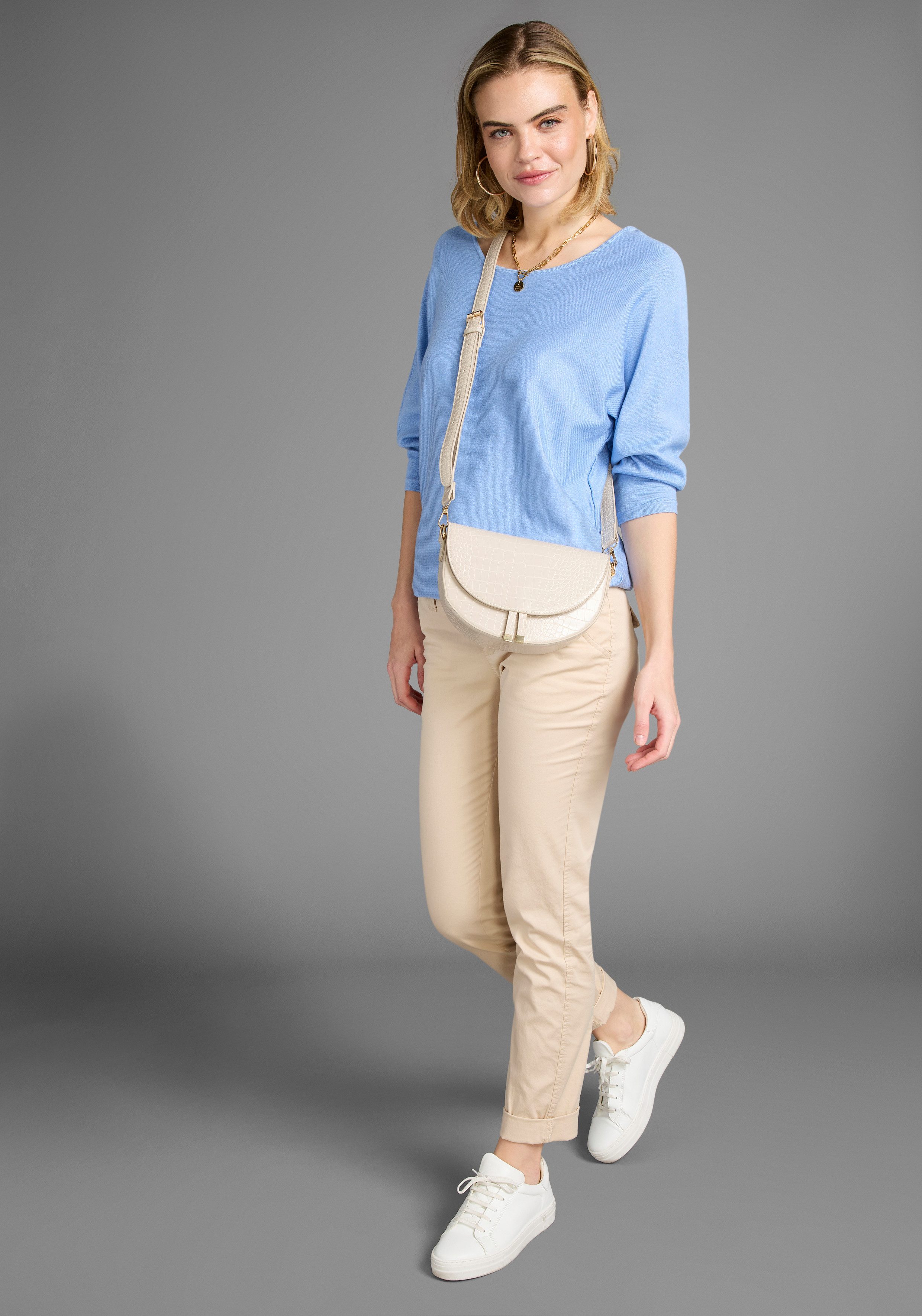 Laura Scott Trui met vleermuismouwen met 3/4 mouwen
