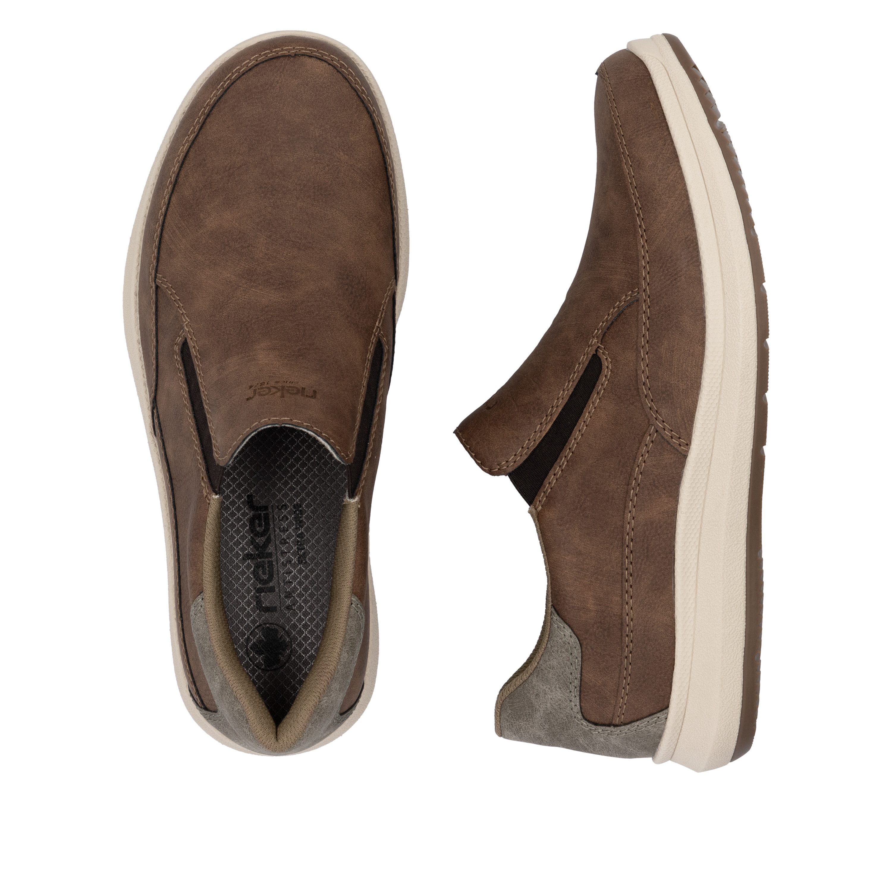 Rieker Instappers , slip-on sneaker, lage schoen, loafer, vrijetijdsschoen met elastische band