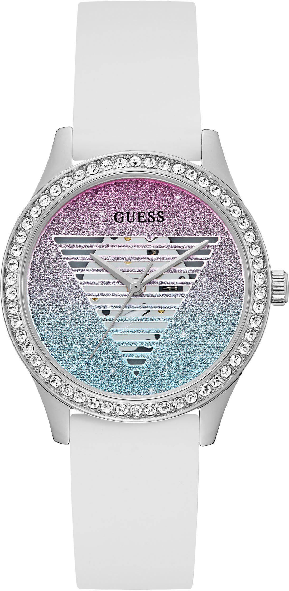 Guess Kwartshorloge LADY IDOL Polshorloge, dameshorloge dames horloges wit