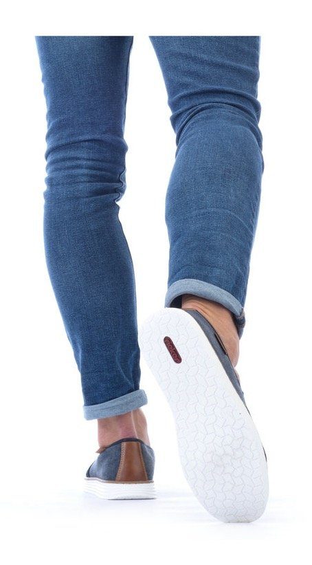 Rieker Slip-on sneakers Casual slipper, vrijetijdsschoen met gemusterd binnenfutter