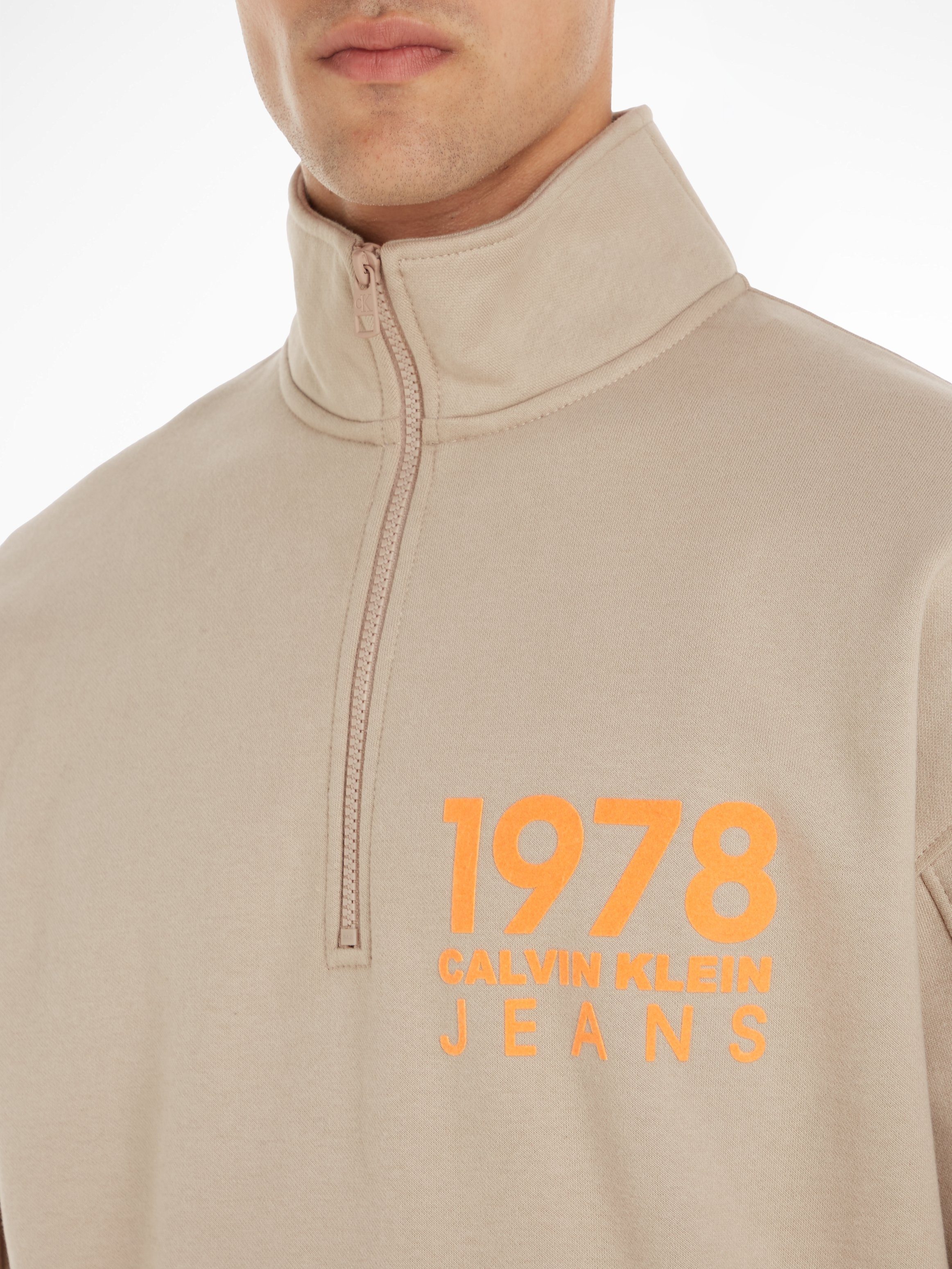 Calvin Klein Sweatshirt 1978 FLOCK LOGO HALF ZIP