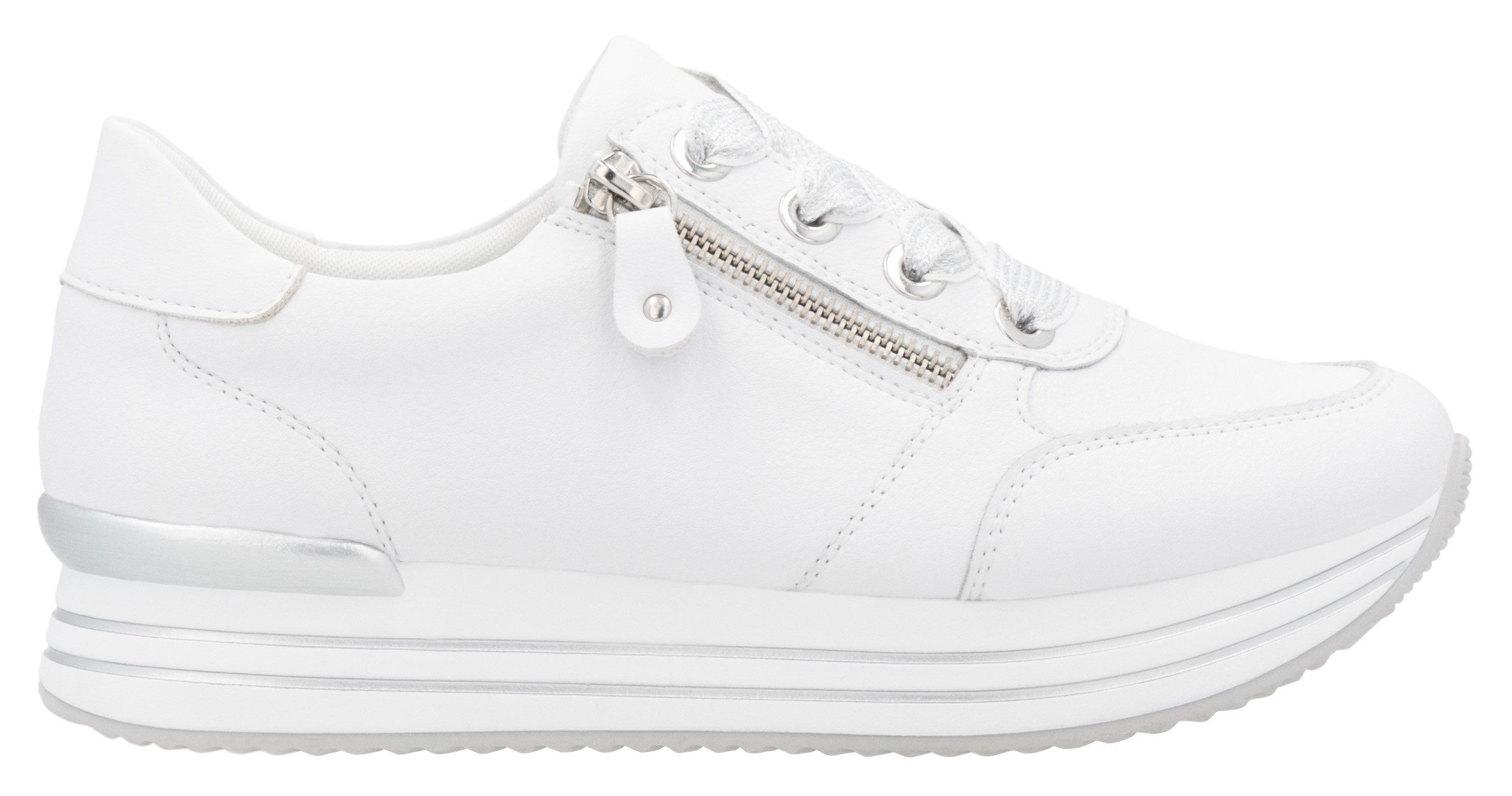 Remonte Plateausneakers , vrijetijdsschoen, halfschoen, veterschoen met gepolsterde schacht