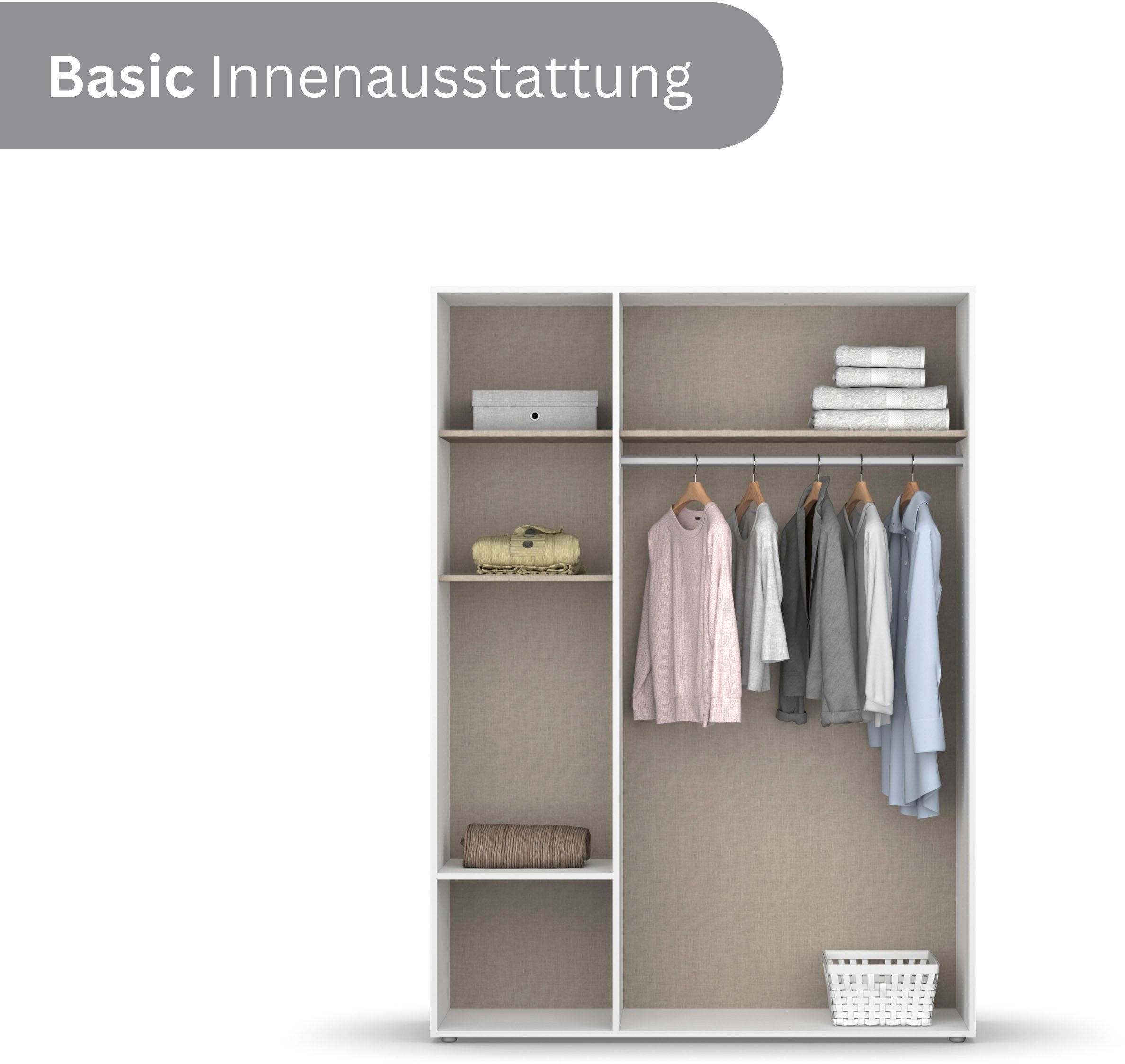 rauch Draaideurkast Kledingkast Kast Garderobe Wasmand NAGATA met Spiegel und schubladen sowie stangengriffen topseller made in germany