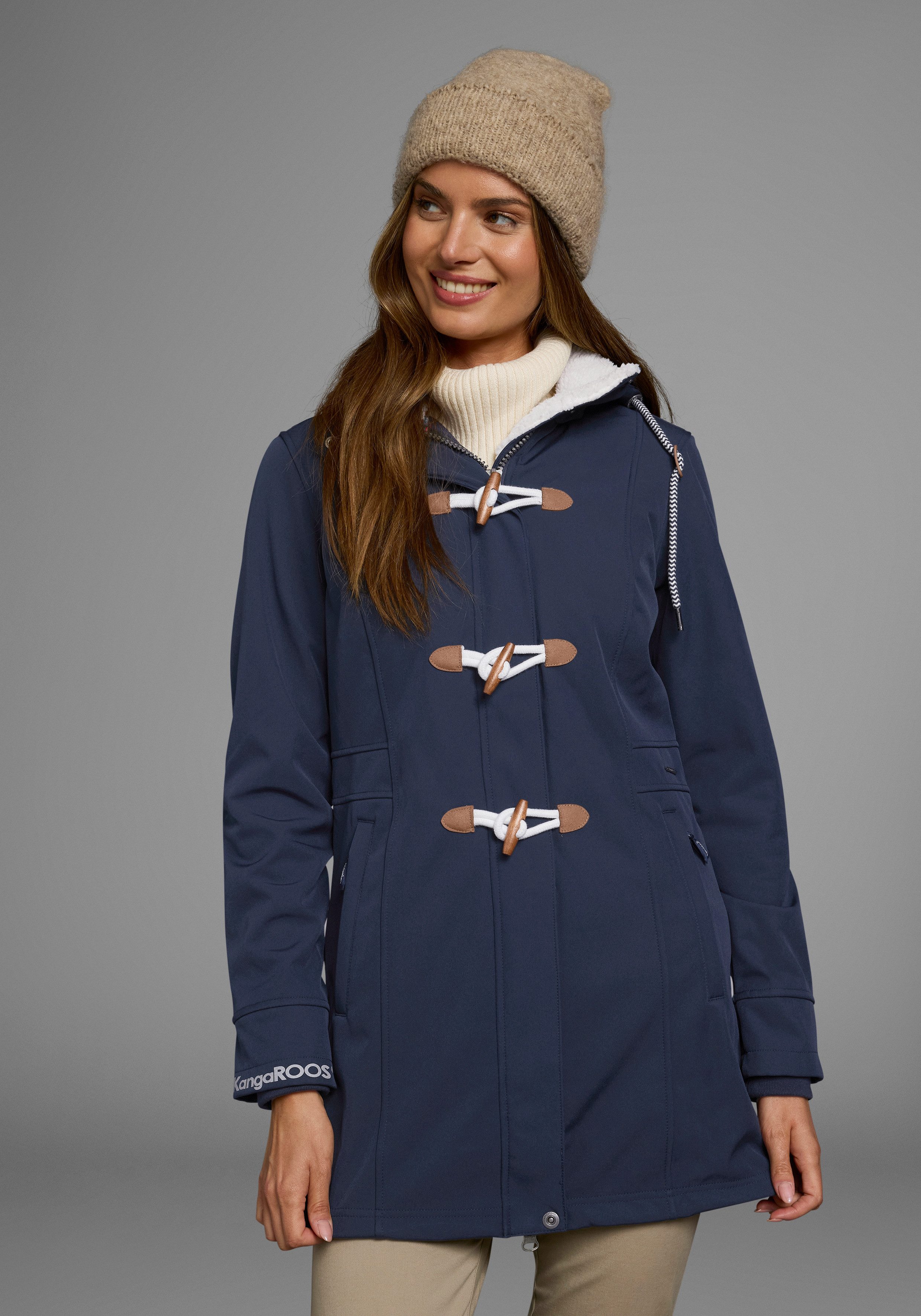 KangaROOS Softshell-jack figuurvolgende pasvorm, normale snit, met afneembare capuchon