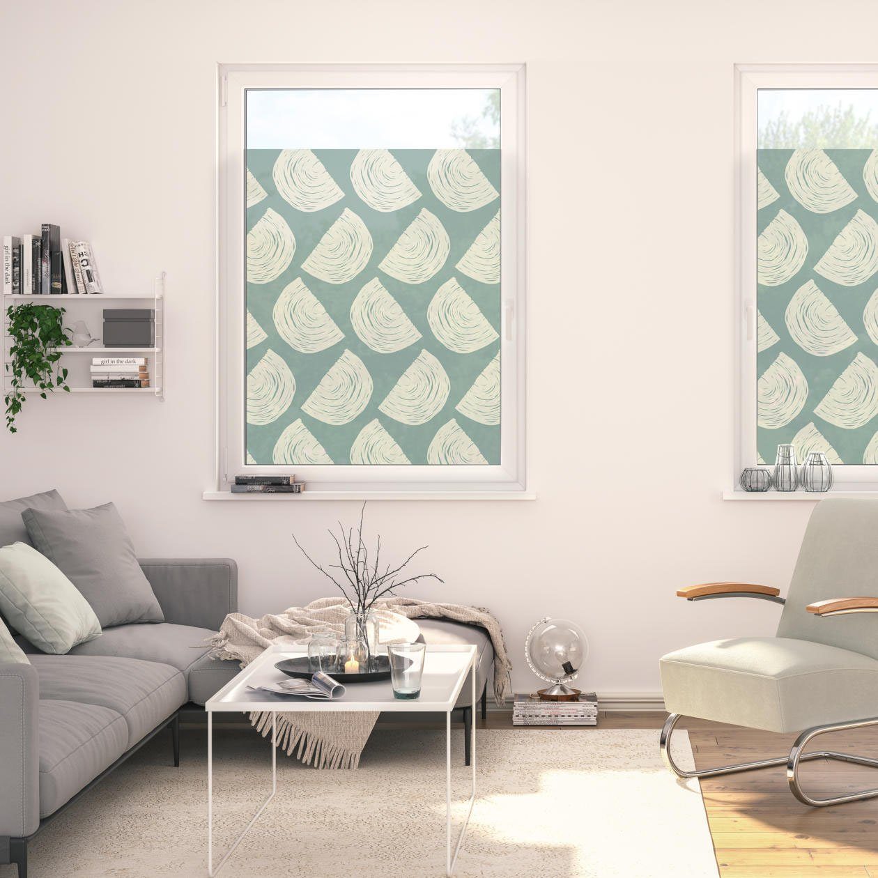 LICHTBLICK Raamfolie zelfklevend, bescherming tegen inkijk, Moving rainbow - groen (1 stuk) raamdecoratie maat 100 cm x 130 cm groen