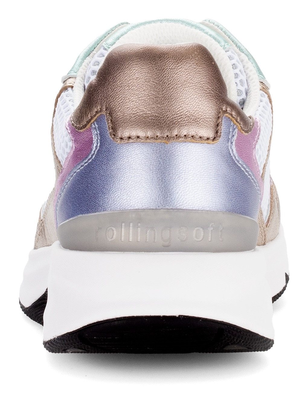 Gabor Rollingsoft Sneakers met sleehak , vrijetijdsschoen, halfschoen, veterschoen met gepolsterde schacht
