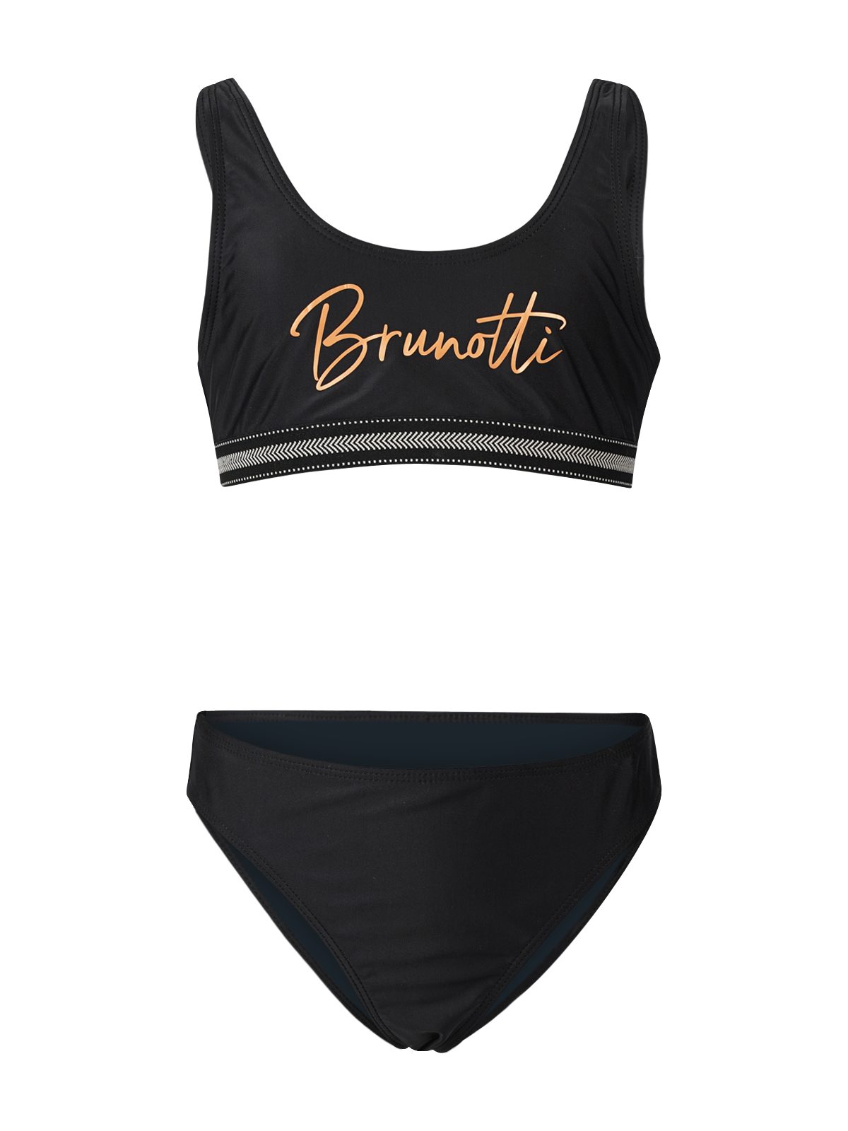 Brunotti crop bikini Mya zwart Meisjes Gerecycled polyester Logo 176