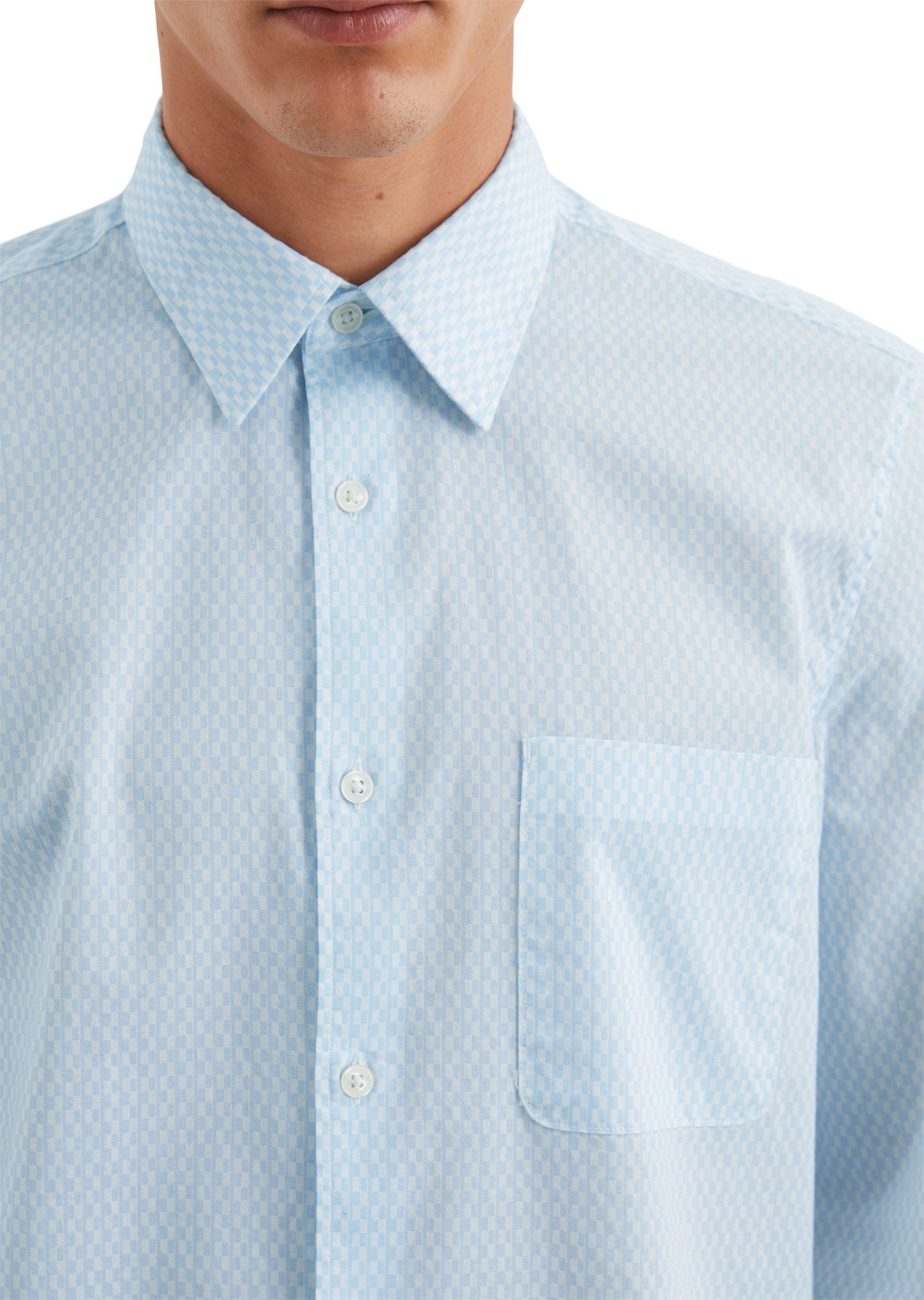 Marc O'Polo Overhemd met lange mouwen Fijne allover-print ontmoet hoogwaardige comfort
