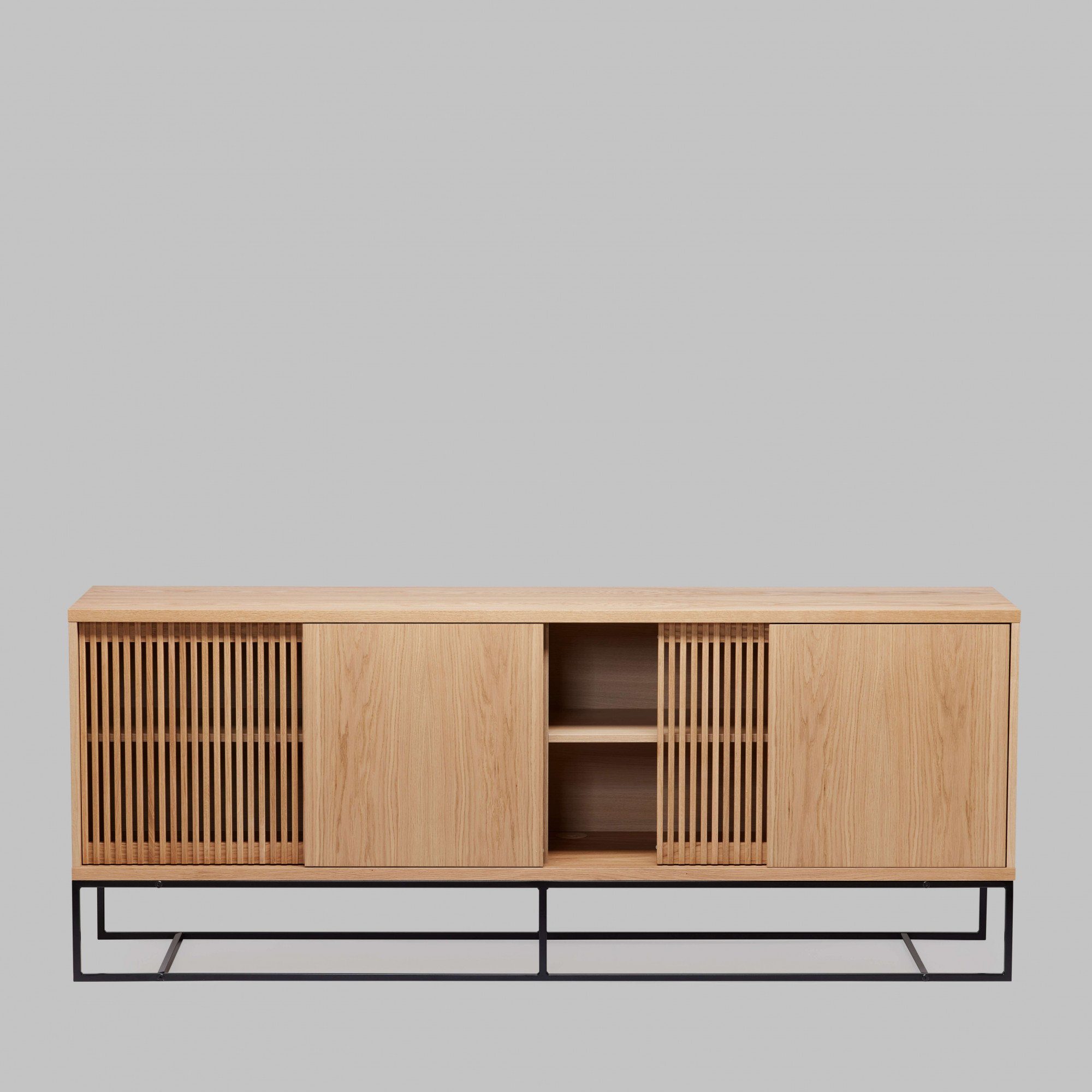 Woodman Dressoir Ende Commode, deels massief, metalen voeten, breedte 188 cm