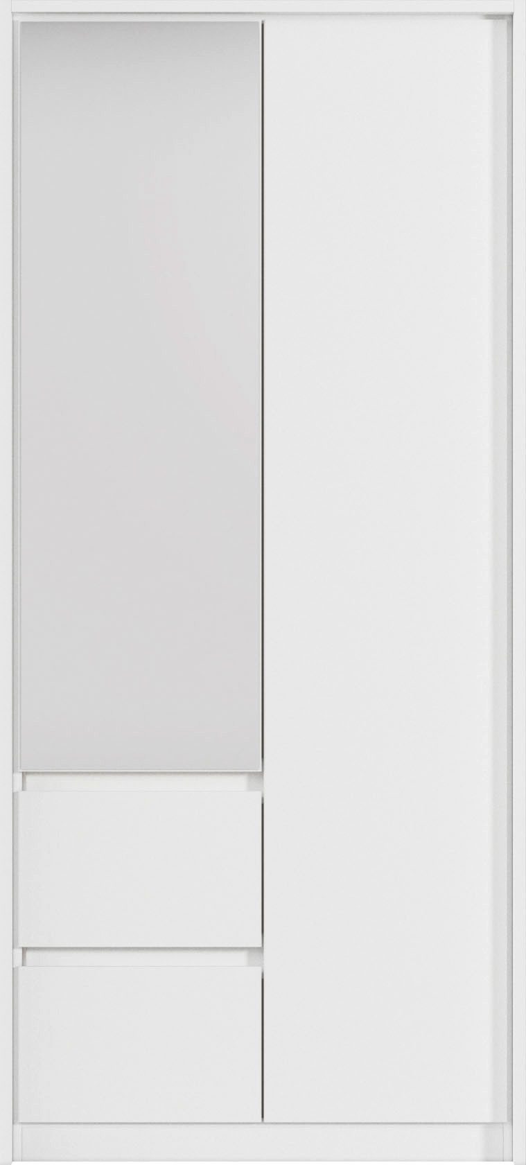 rauch Draaideurkast Mainz met spiegel en passe-partout optioneel met verlichting, buitendeuren met push-to-openfunctie