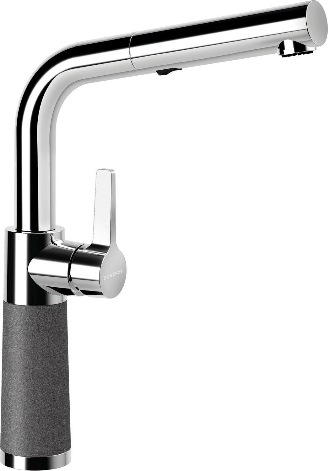 Schock Keukenkraan SC-540 SB uitschuifbaar, straal-douche, terugstroombegrenzer, draaibereik 120° keukenkranen grijs