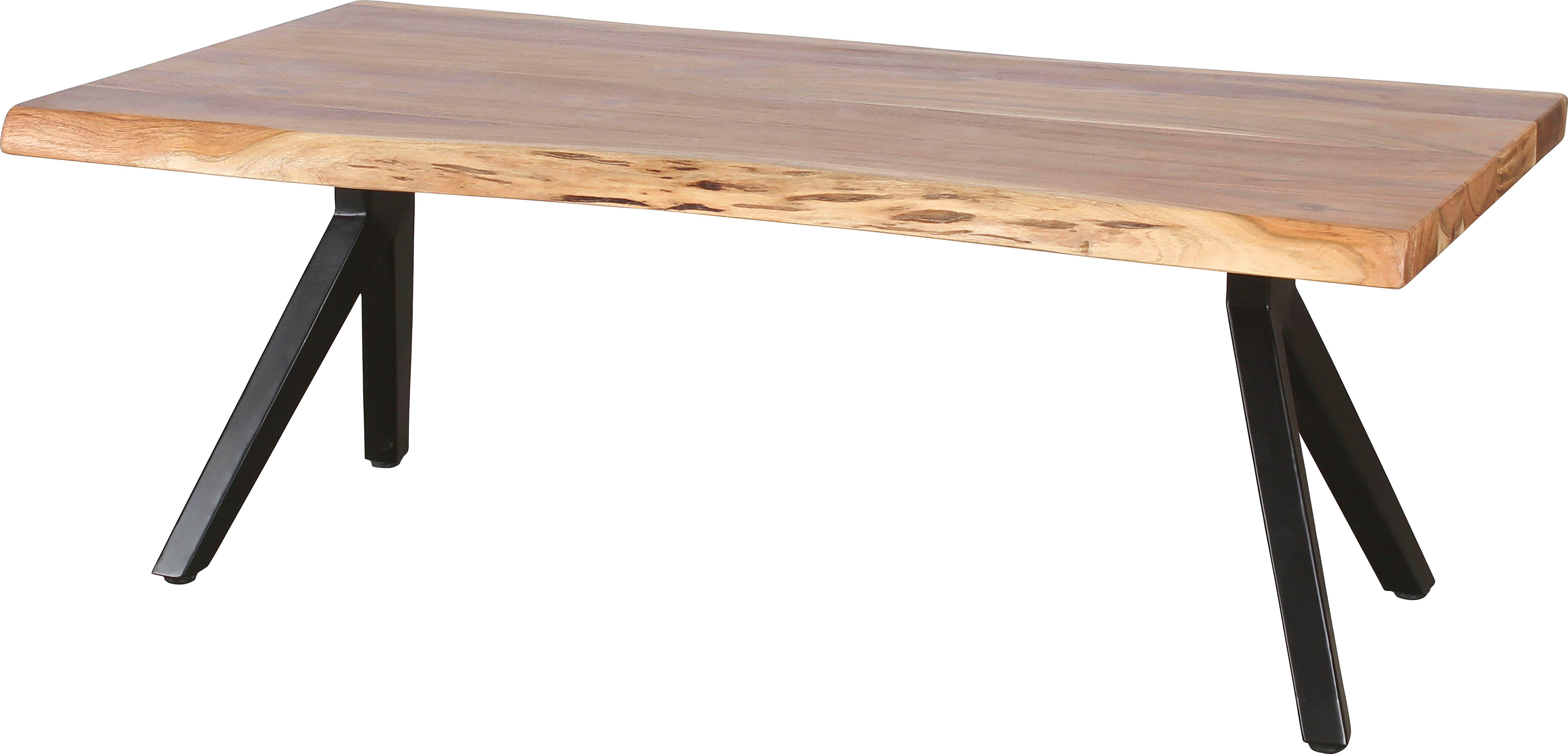 byLIVING Salontafel Cheta van massief acaciahout 35 mm, met natuurlijk schaaldeel, breedte 115 cm