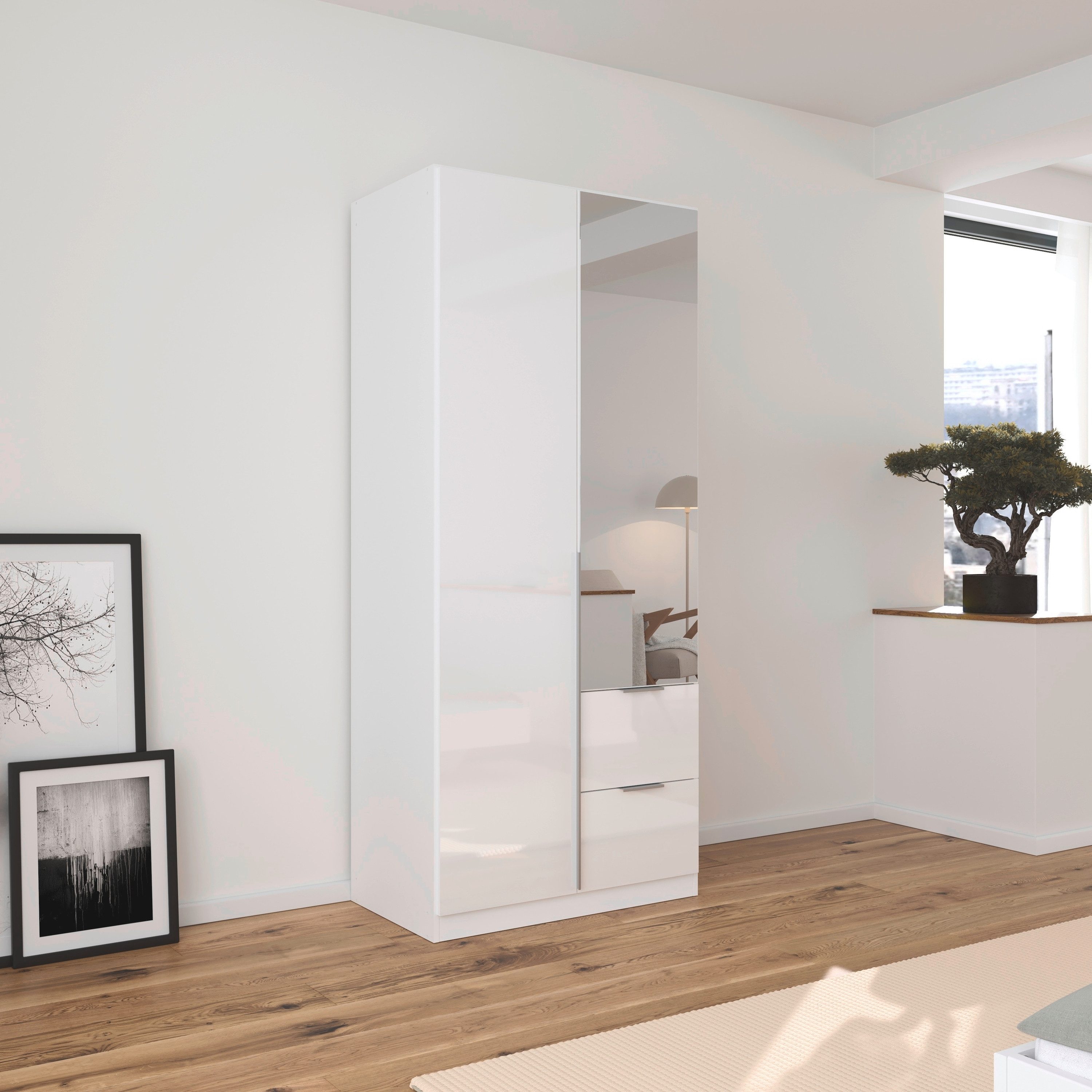 rauch Draaideurkast Kledingkast kast garderobe AGORDO met decor- of hoogglansfront