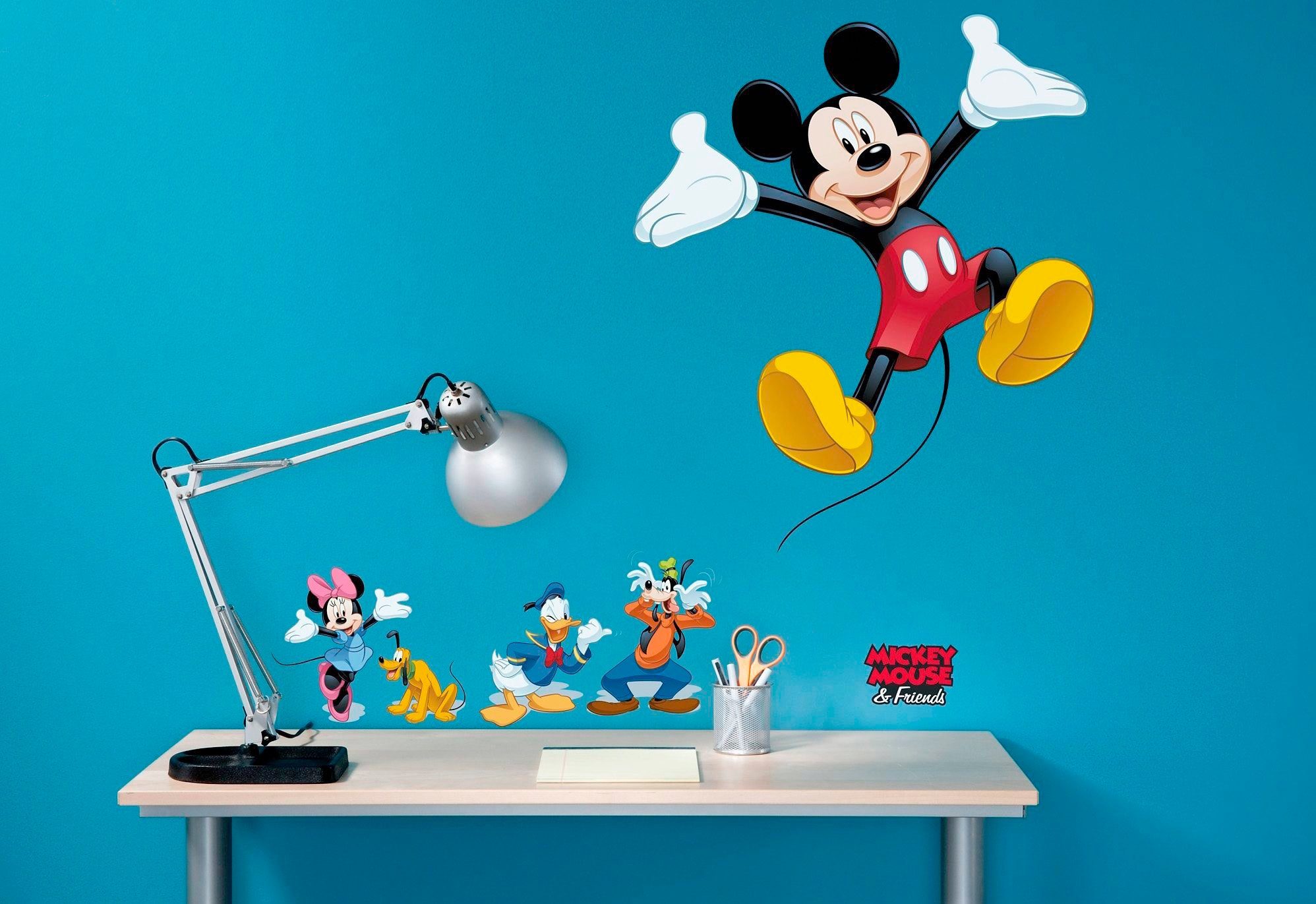 Komar Wandfolie Mickey and Friends - afm. 50 x 70 cm zelfklevend, wandstickers, kinderkamer (5-delig)