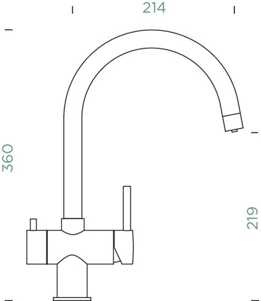 Schock Keukenkraan Ares Filterwaterkraan, feestuitloop, zwart
