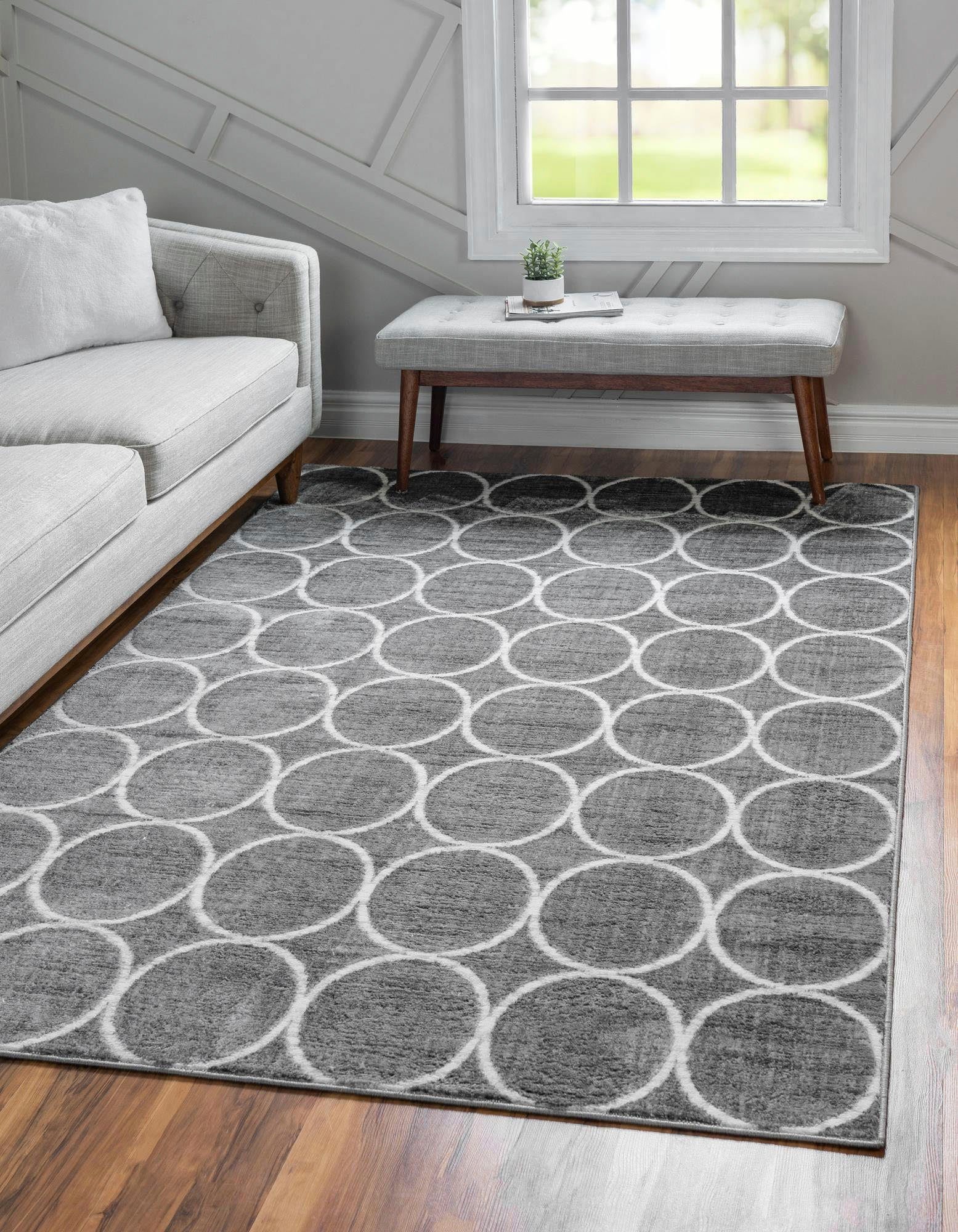 Myflair Möbel & Accessoires Vloerkleed Titan trellis voorraadopruiming Korte pool, geweven, modern design, motief rondjes