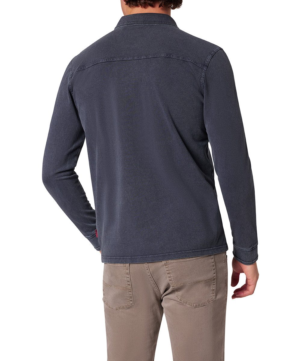 Pioneer Authentic Jeans Poloshirt met lange mouwen met kraag en knopenlijst