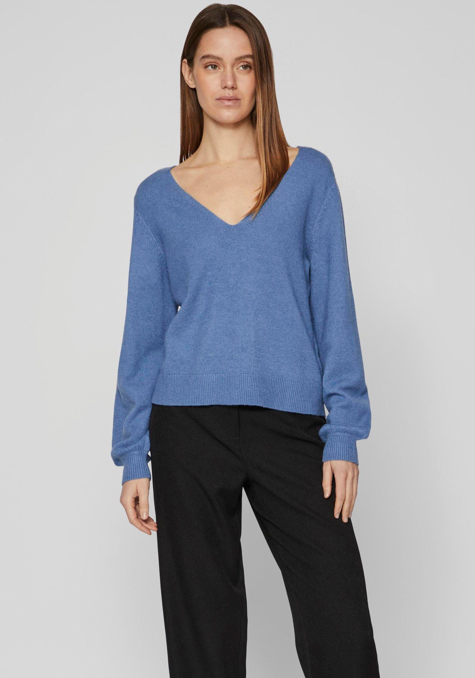 Vila Trui met V-hals VIRIL REV V-NECK L S TOP NOOS