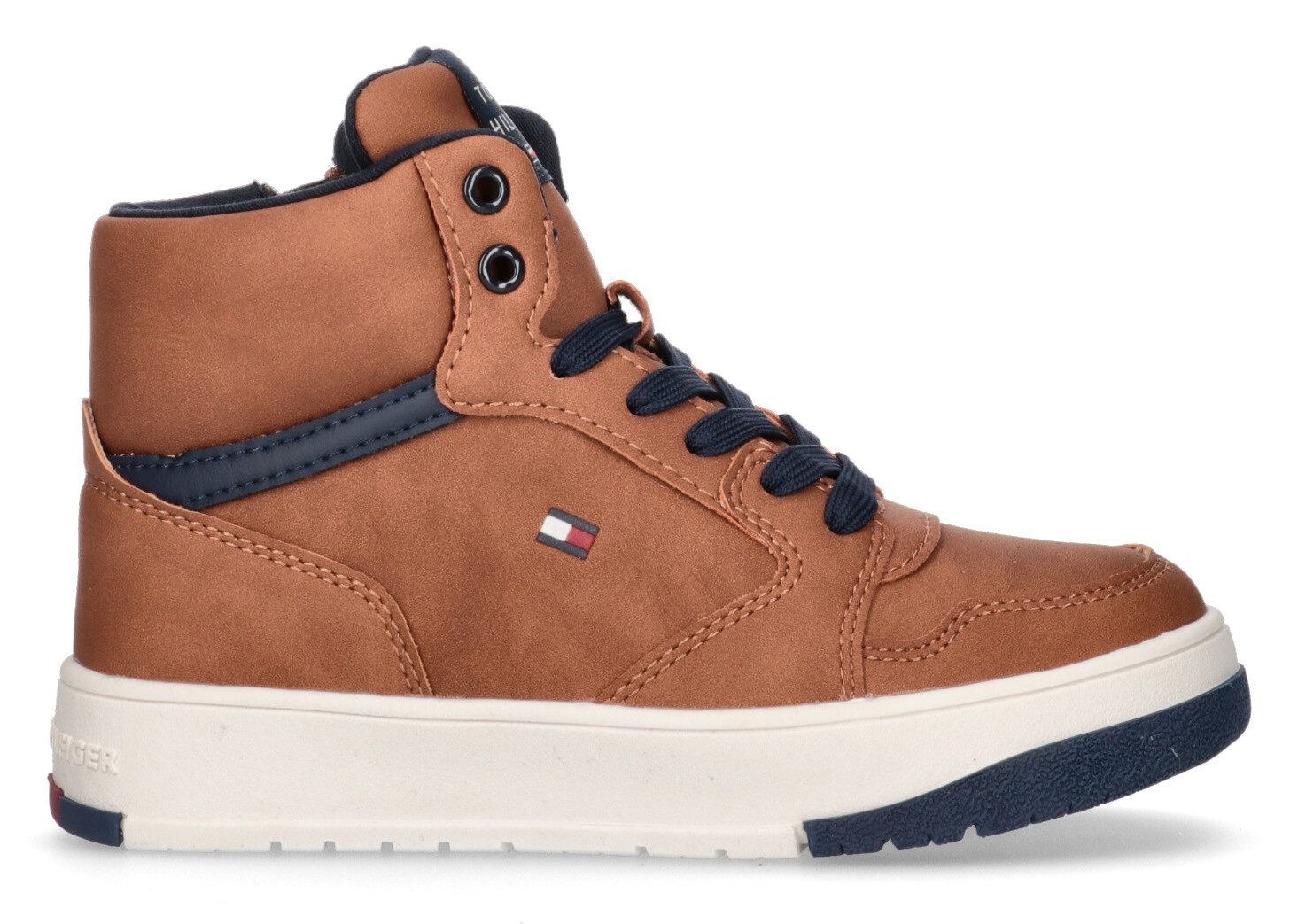 Tommy Hilfiger Sneakers high top sneaker, veterschoenen met zijlogovlag