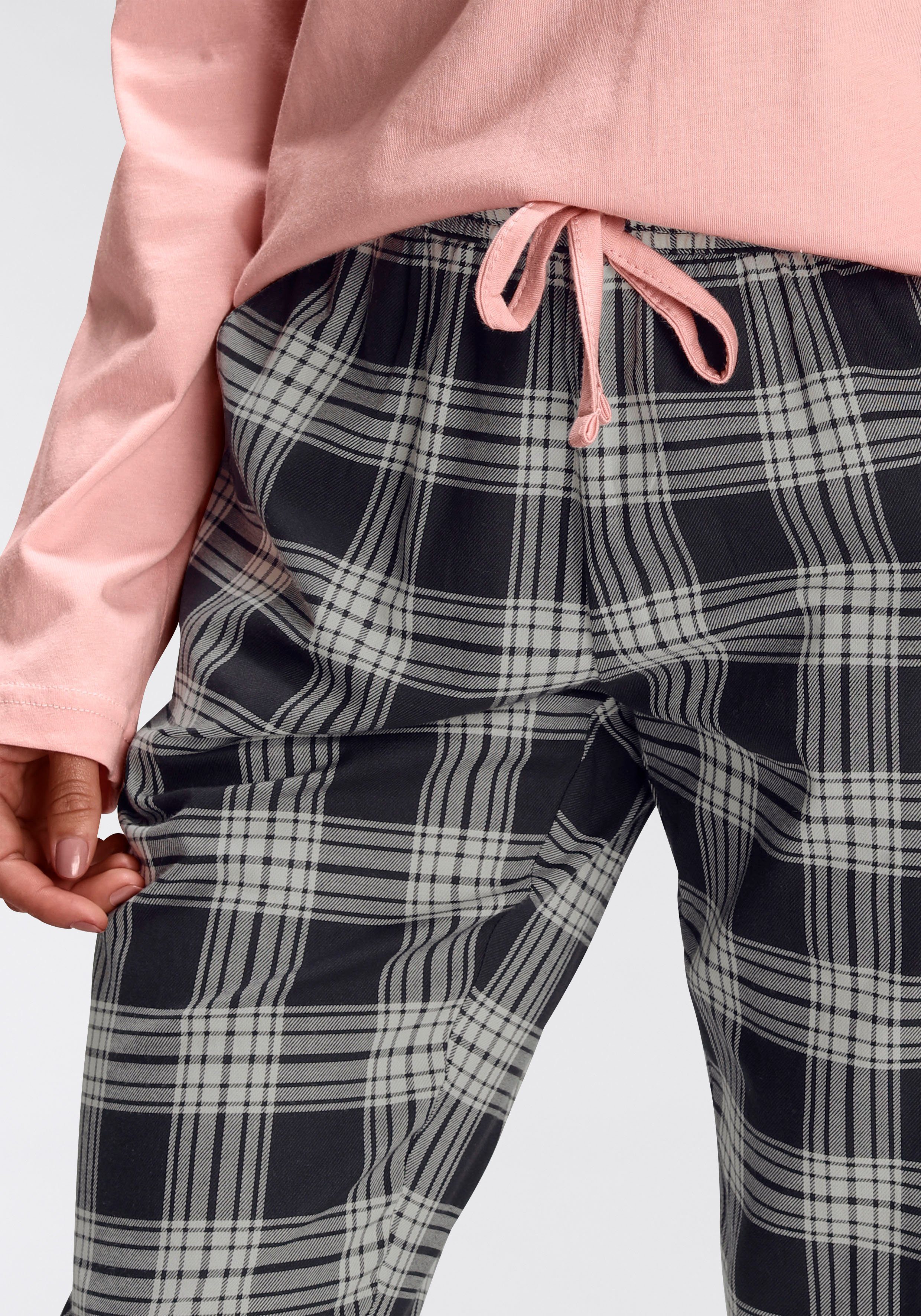H.I.S Pyjama met geruite pyjamabroek (2-delig, 1 stuk)