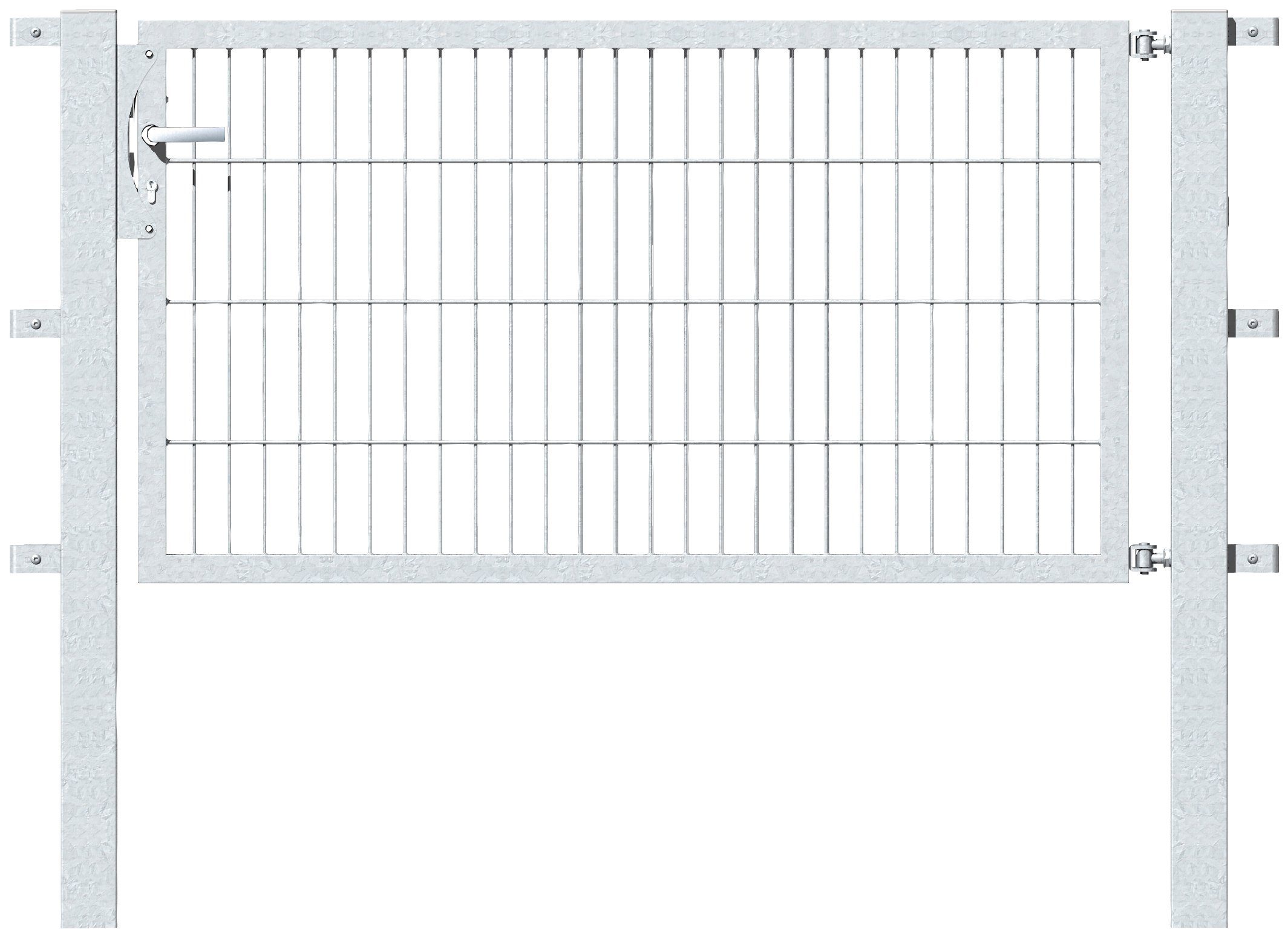 GAH Alberts Deur met enkel hek Flexo 150 cm breed, in verschillende hoogten hekken maat 150 cm x 80 cm zilver