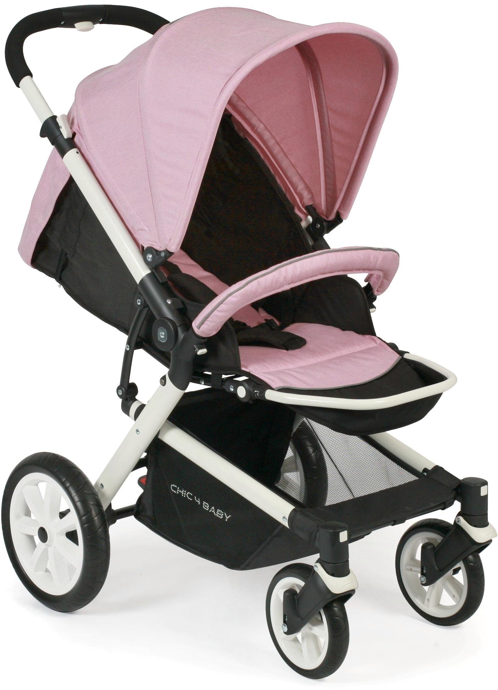 CHIC4BABY Sport-kinderwagen Boomer, rosa met zwenkbare en vergrendelbare voorwielen