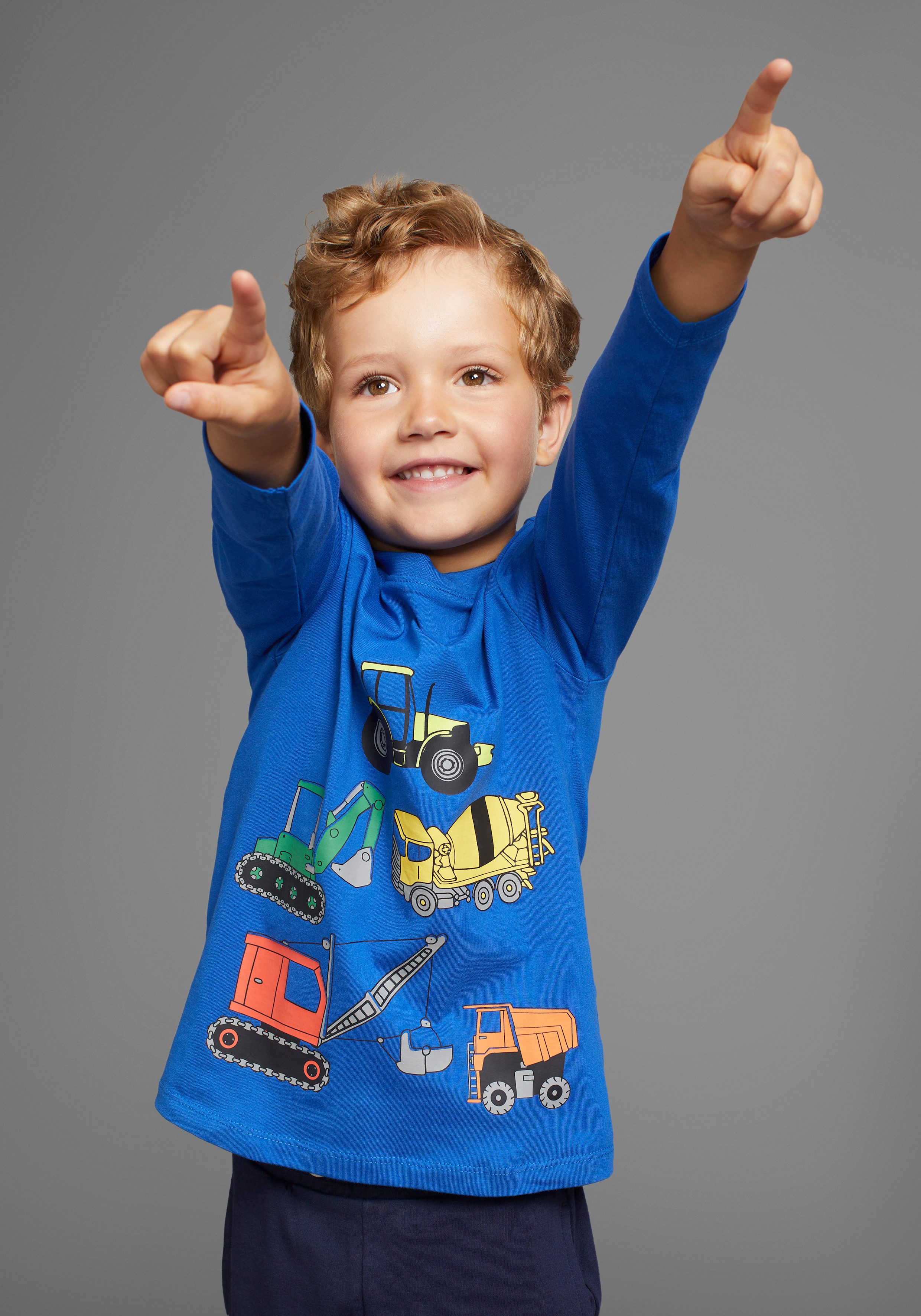 KIDSWORLD Shirt met lange mouwen Graafmachine , bouwvoertuigen voor kleine jongens