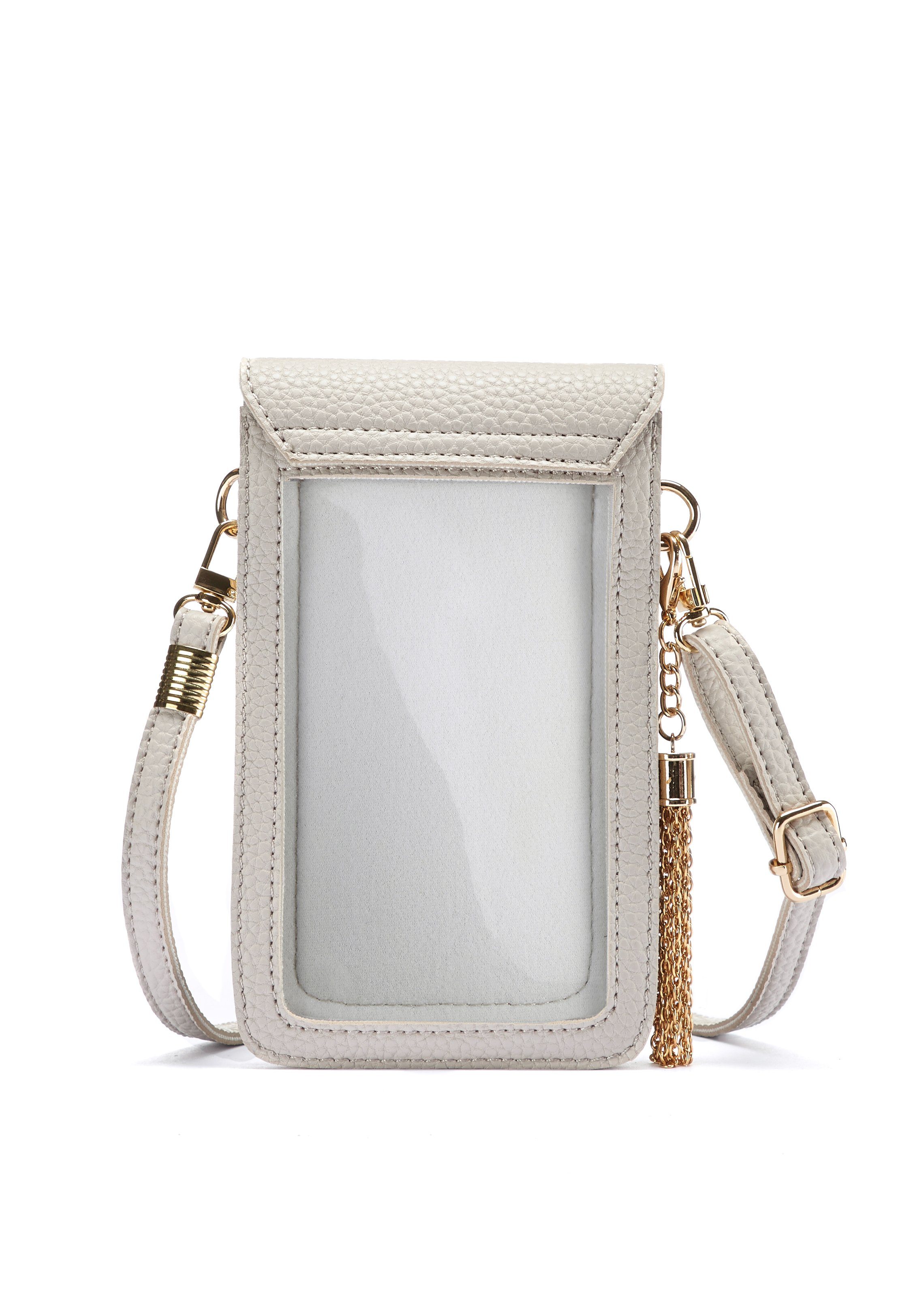 Lascana Schoudertas Gsm-tasje met kijkvenster, minibag, crossbody bag, vegan