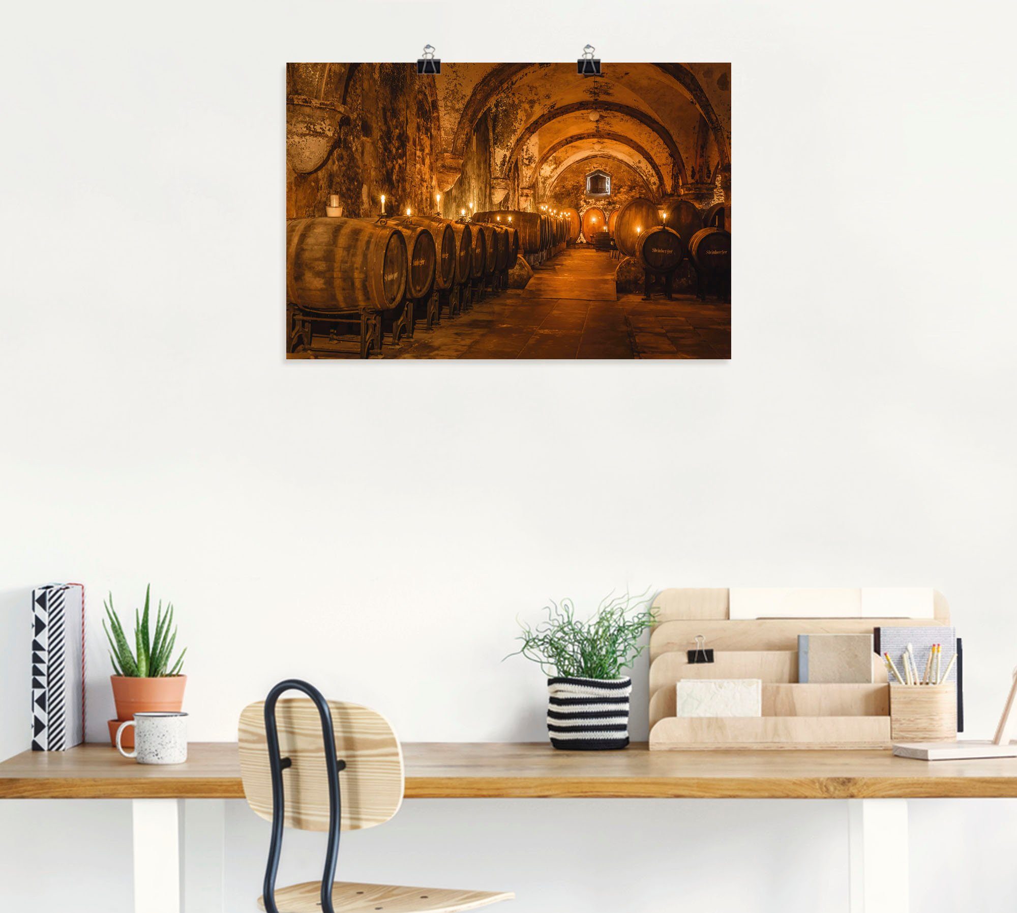 Artland Artprint Historische wijnkelder Eberbach als artprint van aluminium, artprint voor buiten, artprint op linnen, poster in verschillende maten. maten