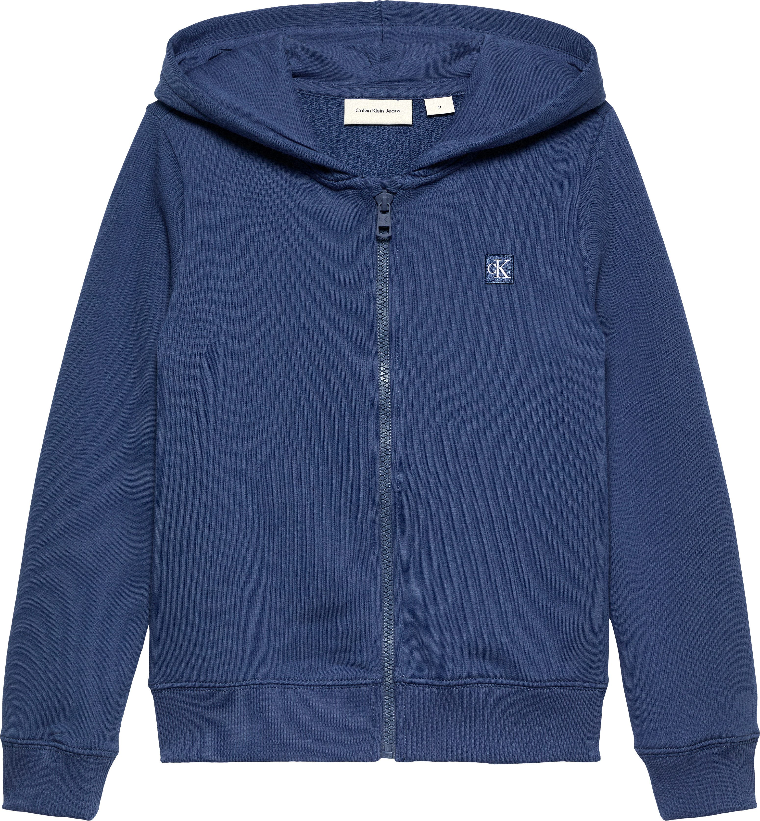 Calvin Klein Capuchonsweatvest MINI BADGE ZIP-THROUGH
