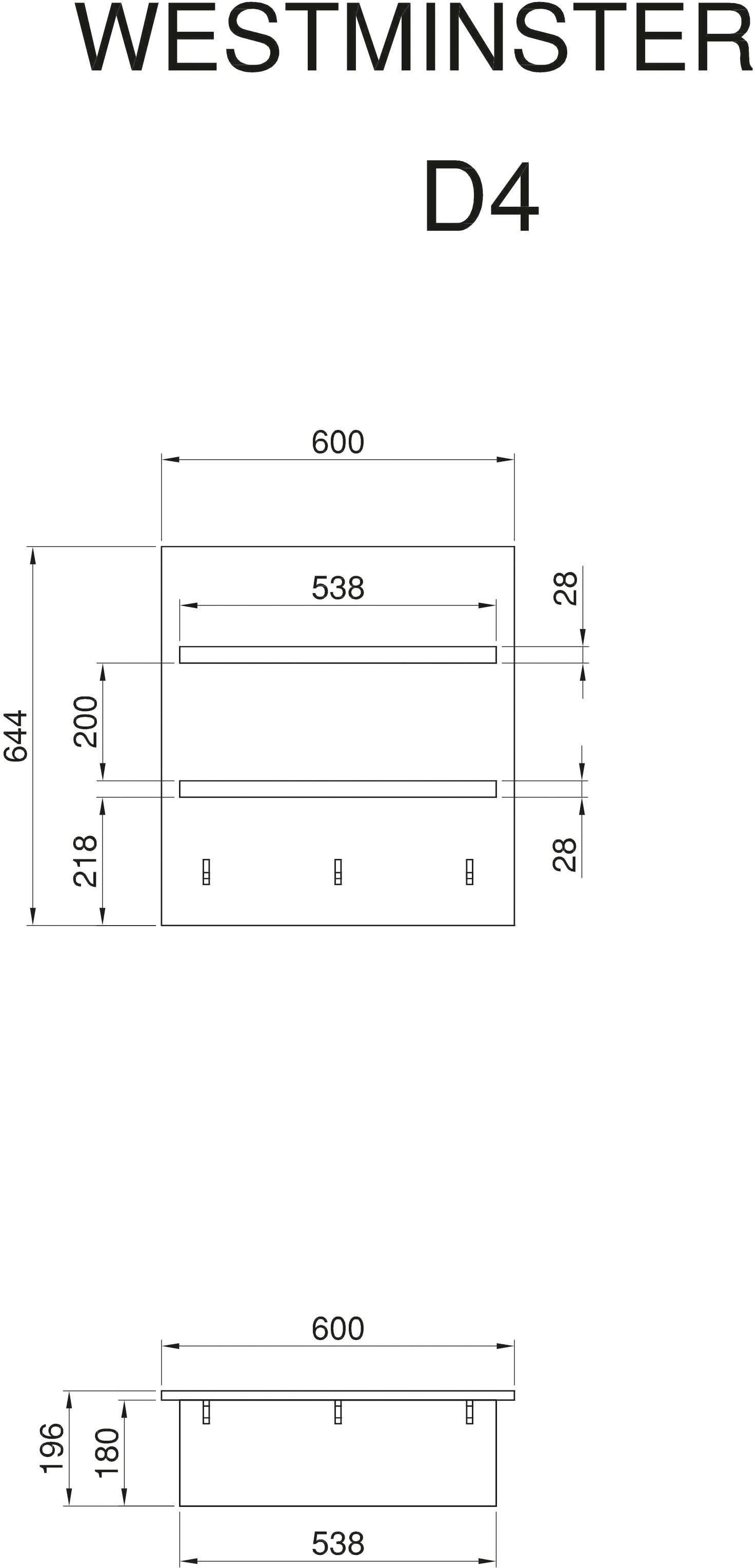 Kochstation Wandplank KS-Westminster met 2 legplanken, 3 haken, breedte 60 cm, exclusief by otto