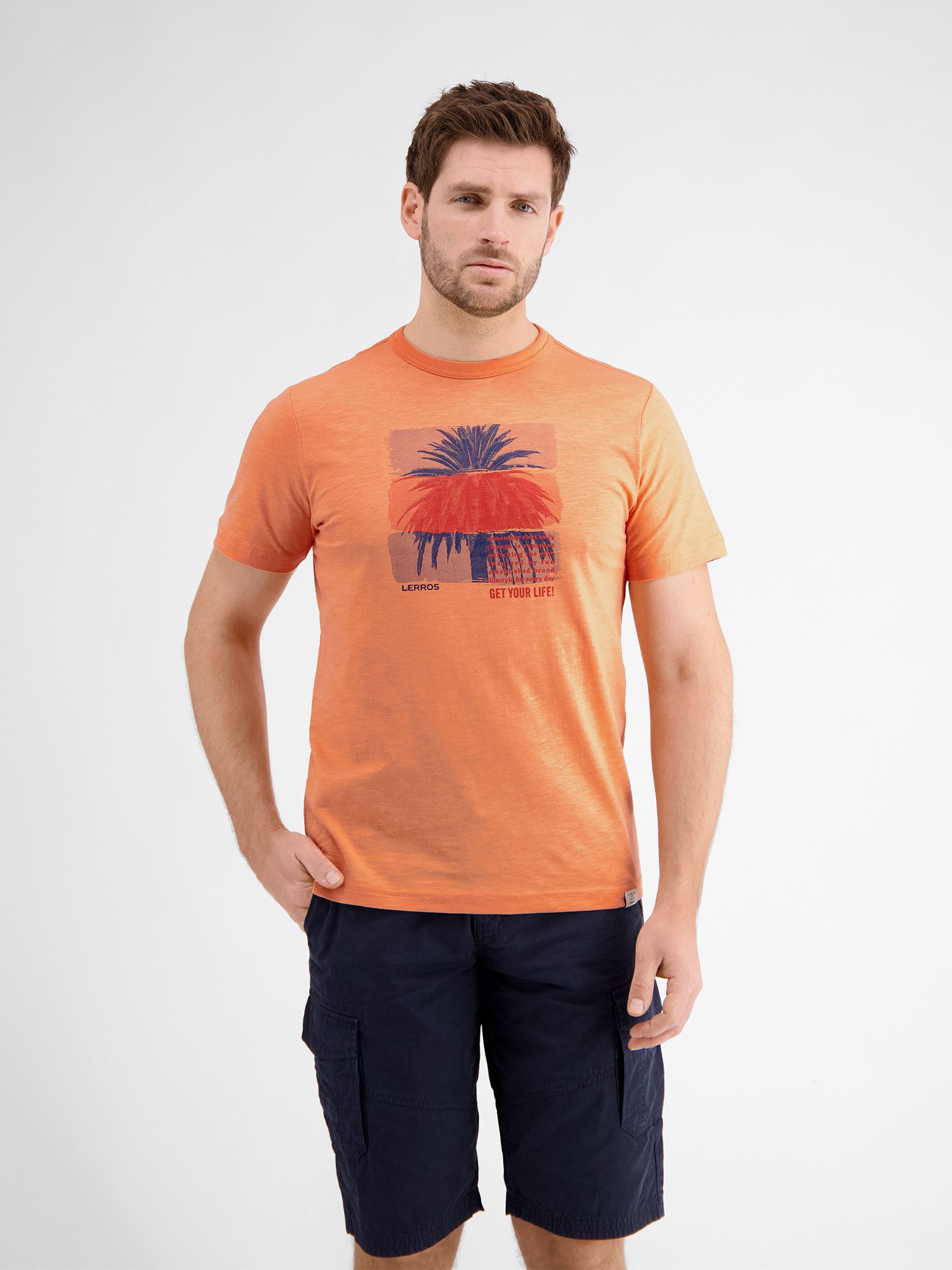 Lerros T-shirt LERROS ronde hals T-shirt met fotoprint