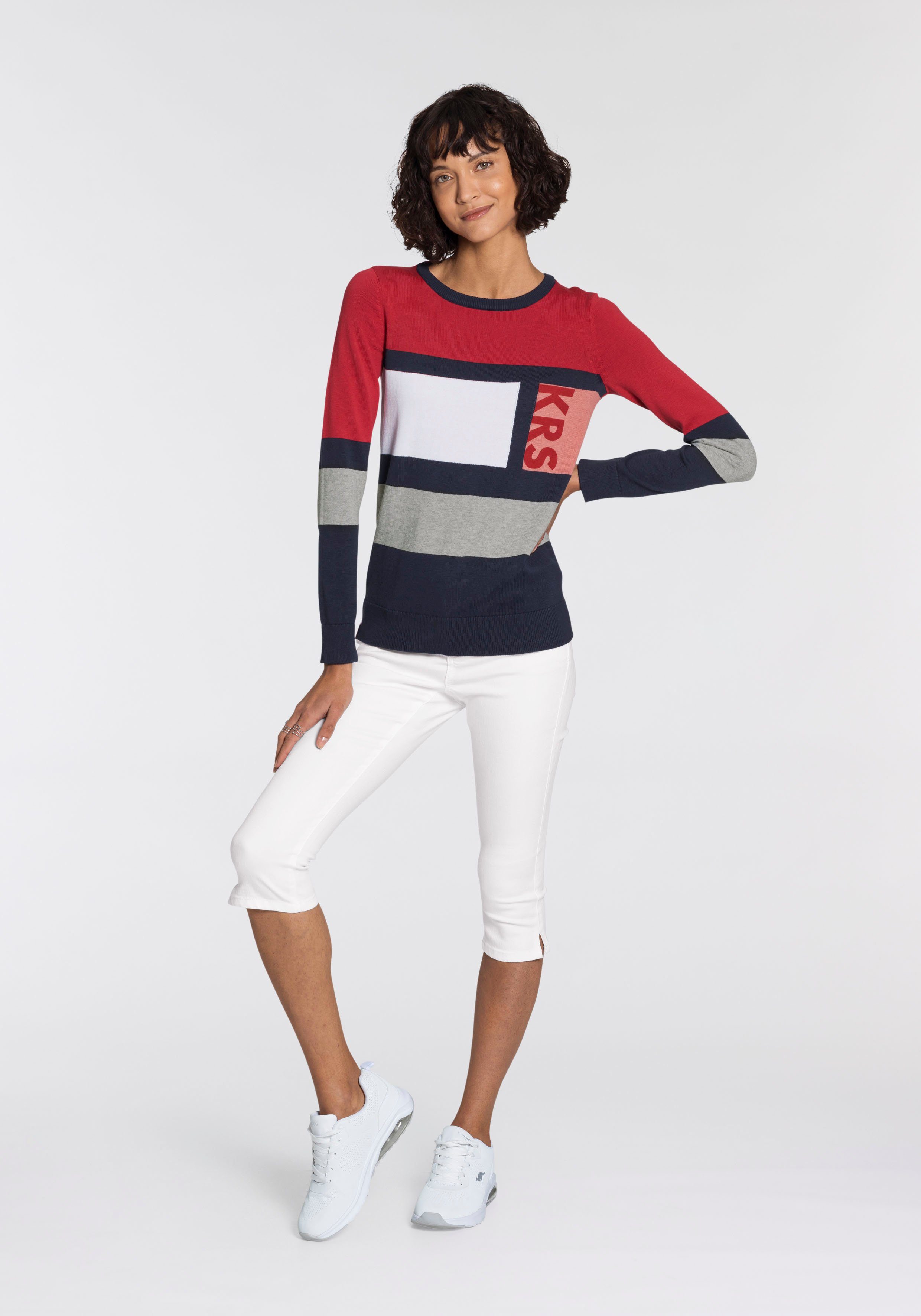 KangaROOS Capri jeans Capri-jeans met riem Skinny fit, met split, normale taille (set, Met een afneembare riem)